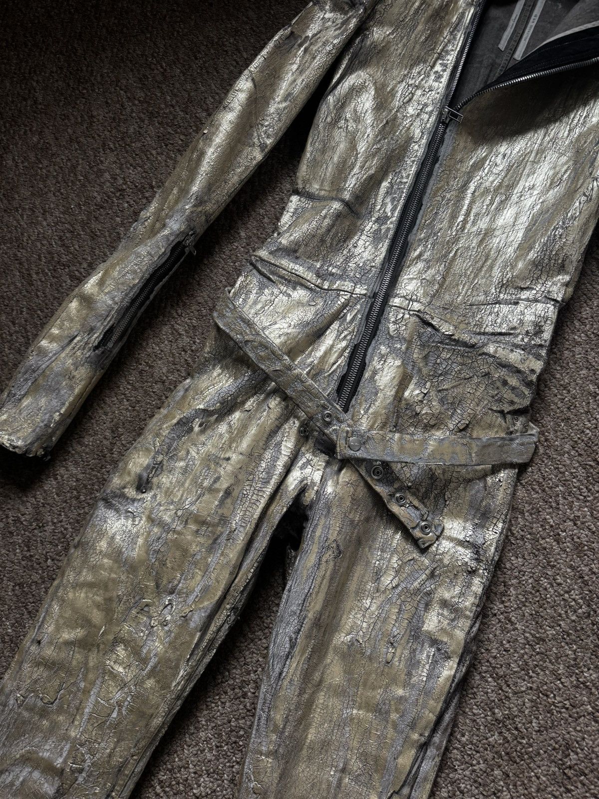 Rick Owens RARE RICK OWENS GOLD GARY JUMPSUIT Size US 32 / EU 48 - 8 Thumbnail