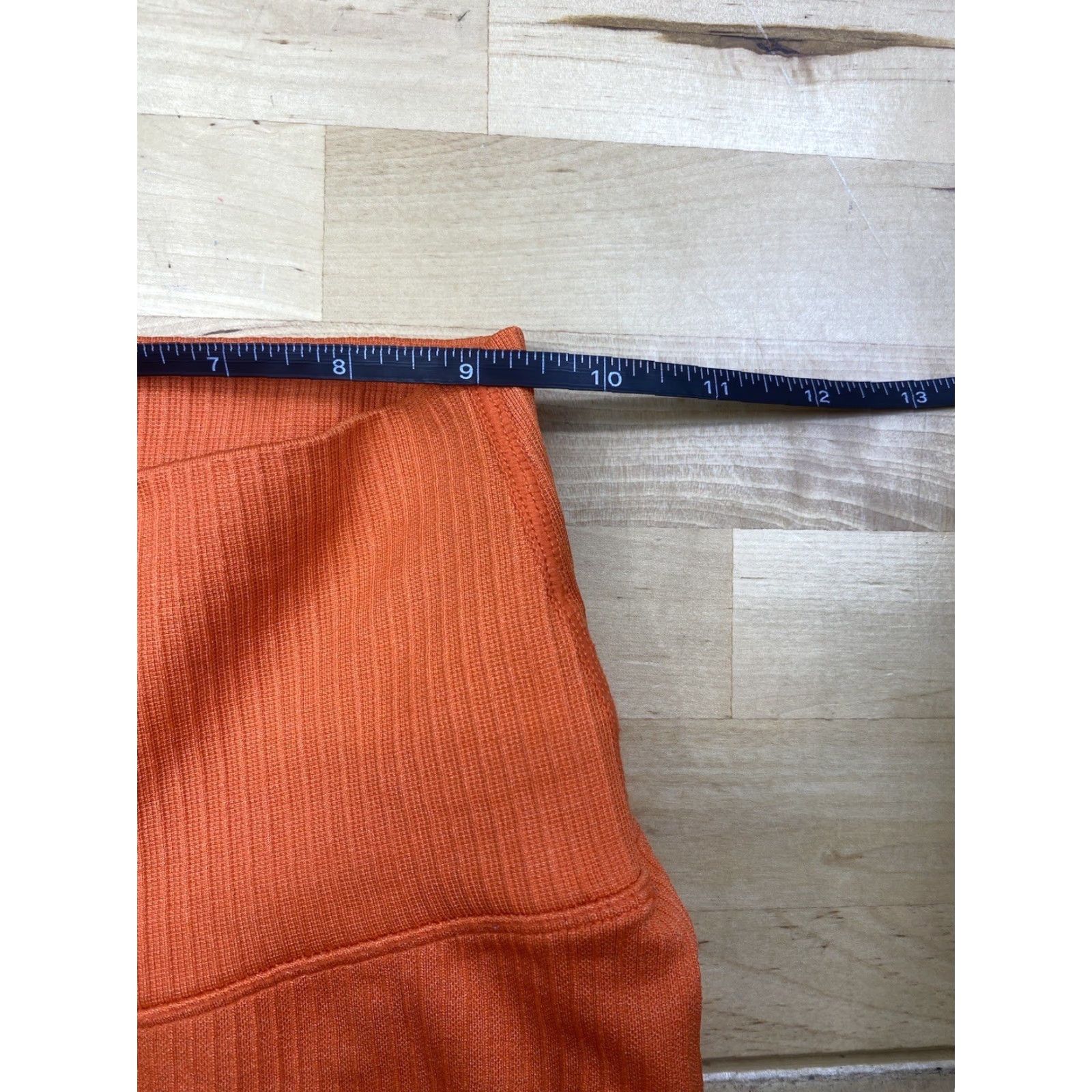 New Balance Balance Athletica Leggings Womens Small Orange Ribbed Ankle 24in Inseam Gym & Training Running & Jogging Yoga Casual Activewear Size 28" / US 6 / IT 42 - 4 Thumbnail