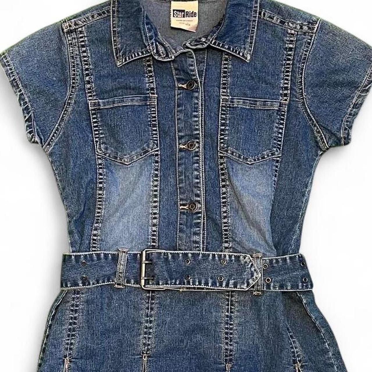 Vintage STAR RIDE TRUE AMERICAN VINTAGE Late 90s denim mini w/belt Size L / US 10 / IT 46 - 4 Thumbnail