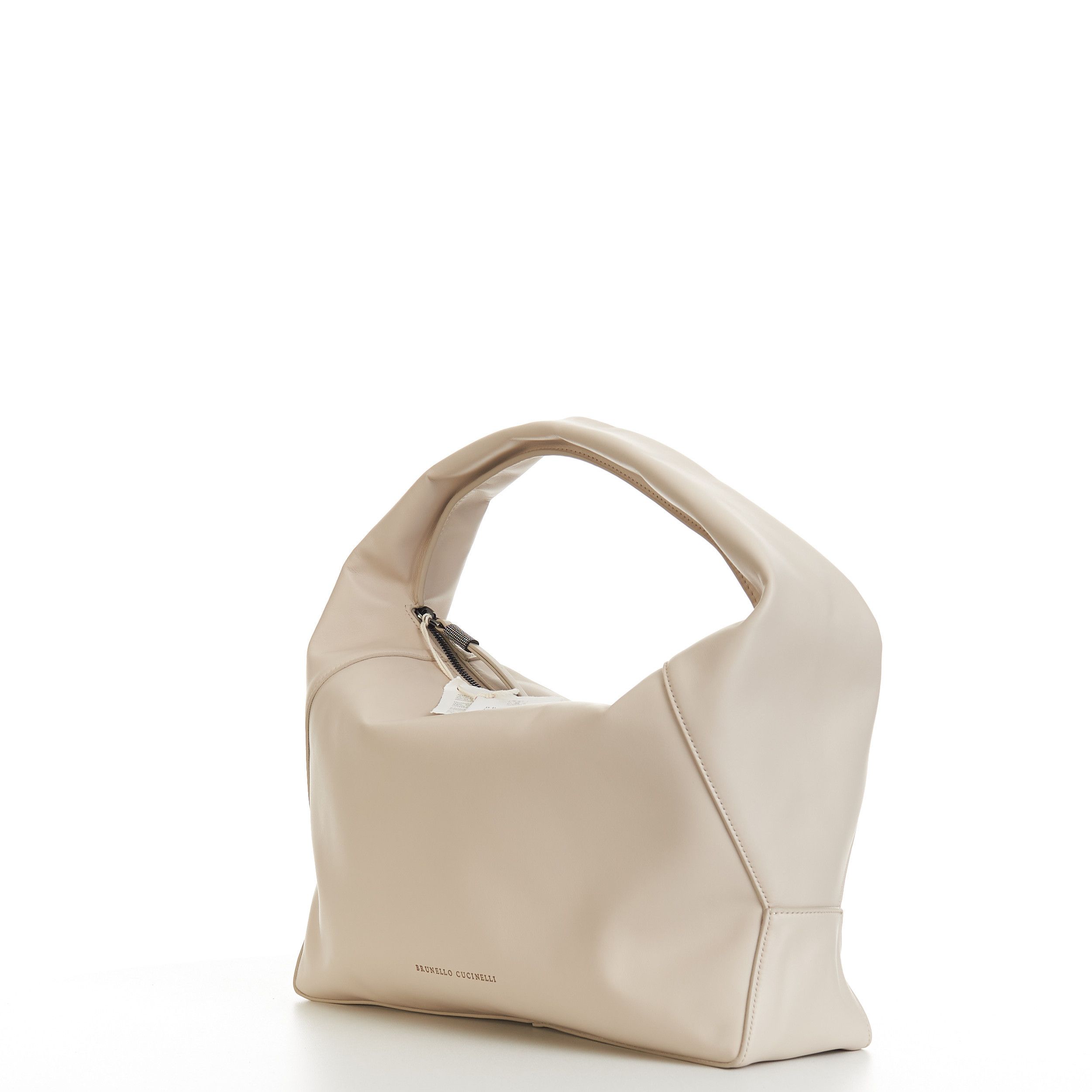 Brunello Cucinelli Hobo Bag In Brown Calfskin Leather Size ONE SIZE - 3 Thumbnail