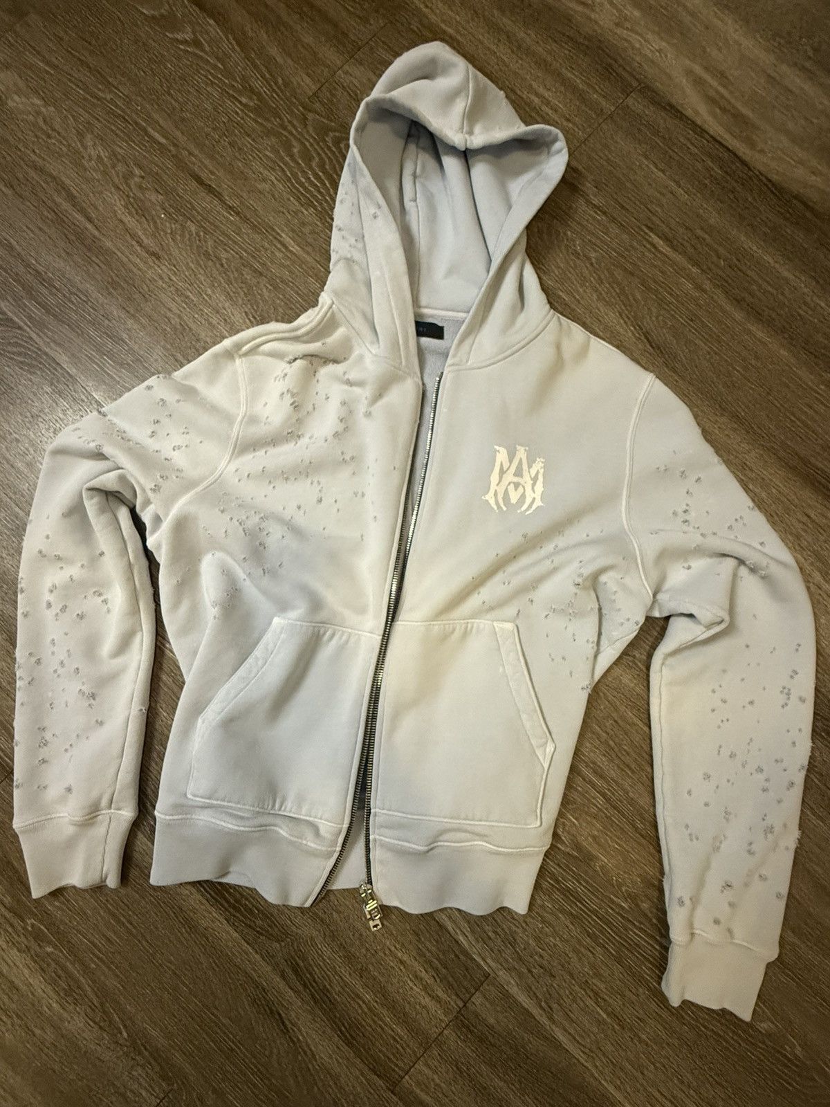 Amiri Amri zip up shotgon distressed hoodie Size US L / EU 52-54 / 3 - 1 Thumbnail