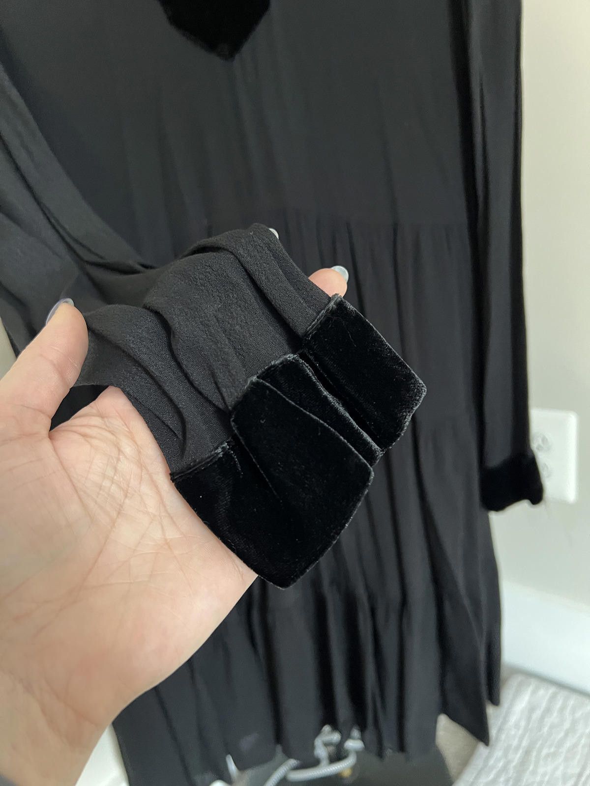 Other Sail to Sable STS Black Velvet Trim Flare Tunic Dress - L Size L / US 10 / IT 46 - 4 Thumbnail