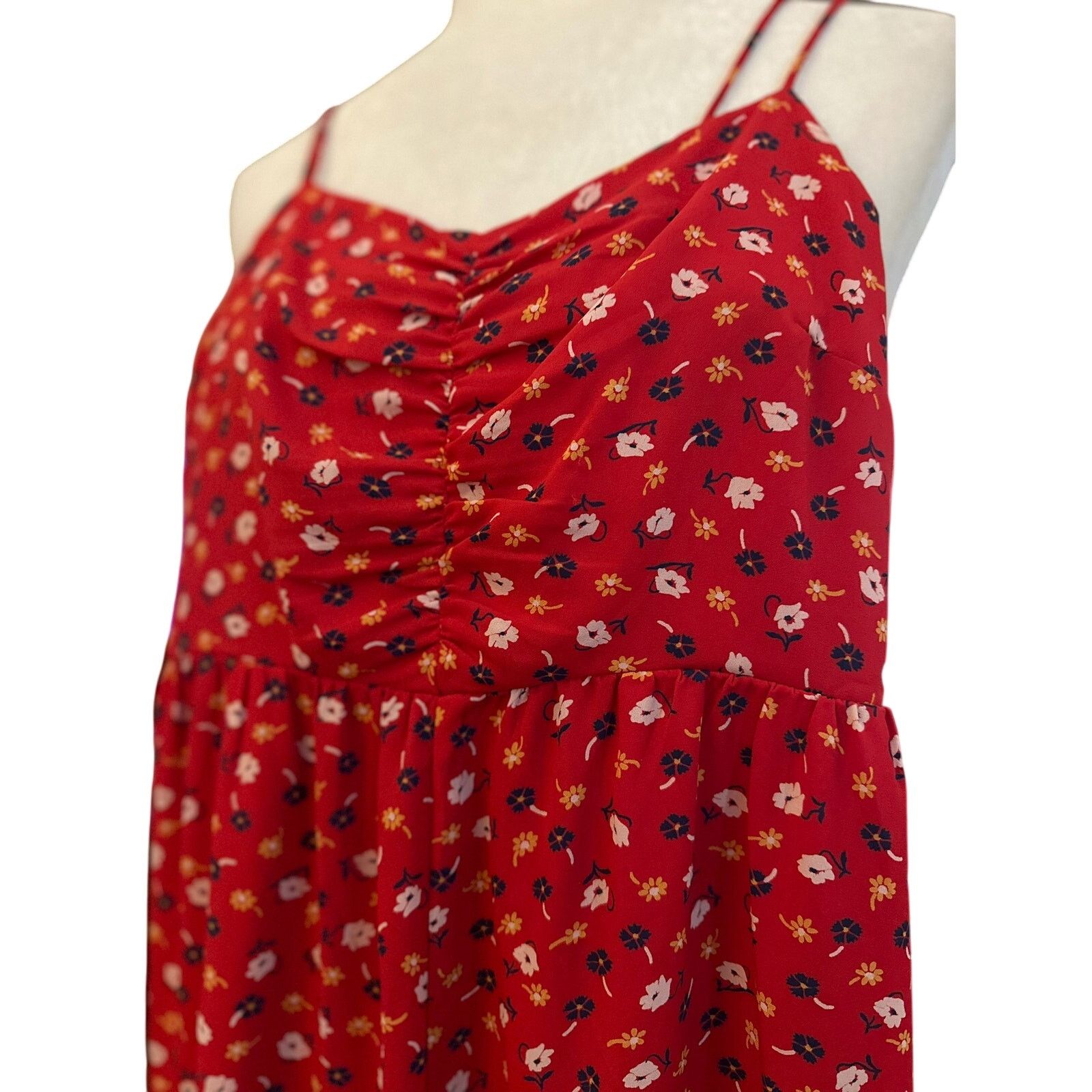 Madewell Madewell Ruched Wide Leg Jumpsuit in Prairie Posies, Sz 6 Size 28" / US 6 / IT 42 - 6 Thumbnail