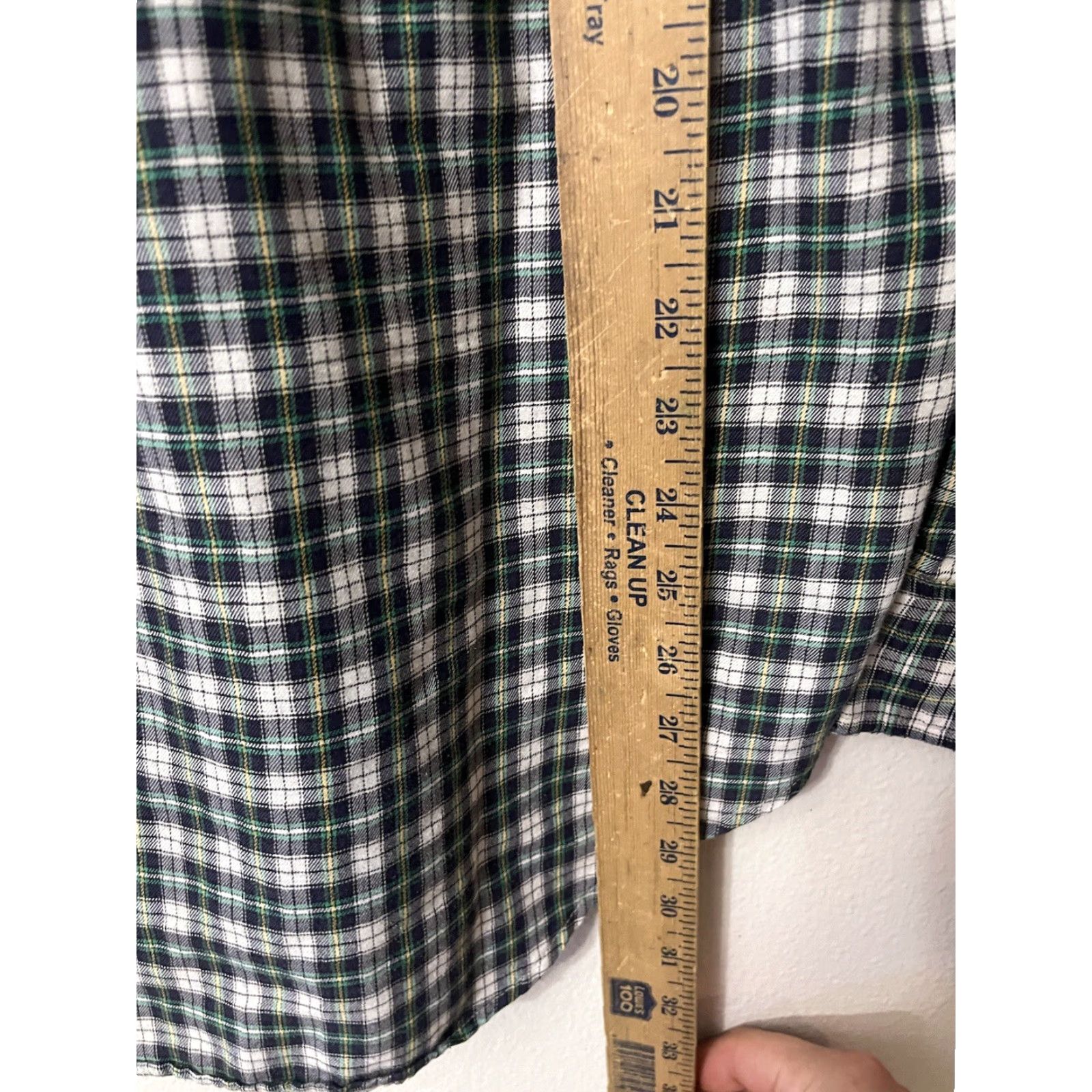 Izod VINTAGE IZOD Denim Shirt Mens L Large Green Blue Plaid Camp Long Sleeve Shirt Size US L / EU 52-54 / 3 - 4 Thumbnail