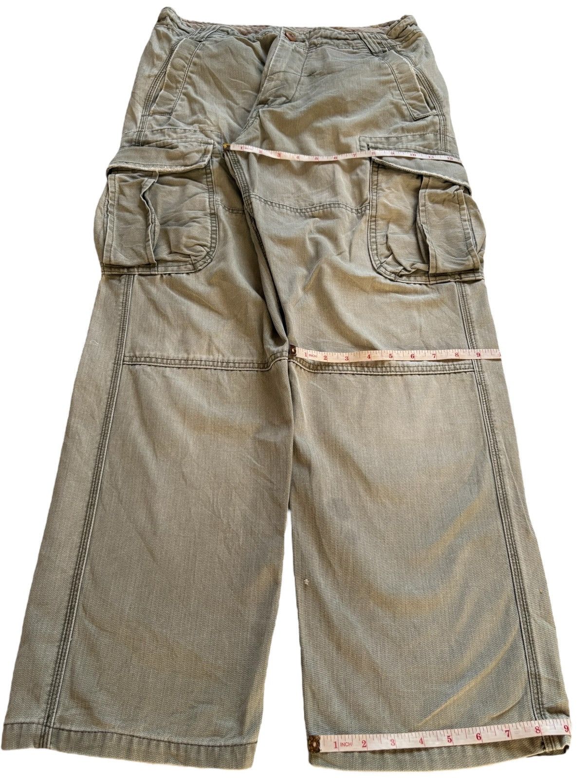 JNCO × Japanese Brand Vintage Japanese Brand Green Cargo Loose Baggy Jeans Size US 31 - 14 Thumbnail