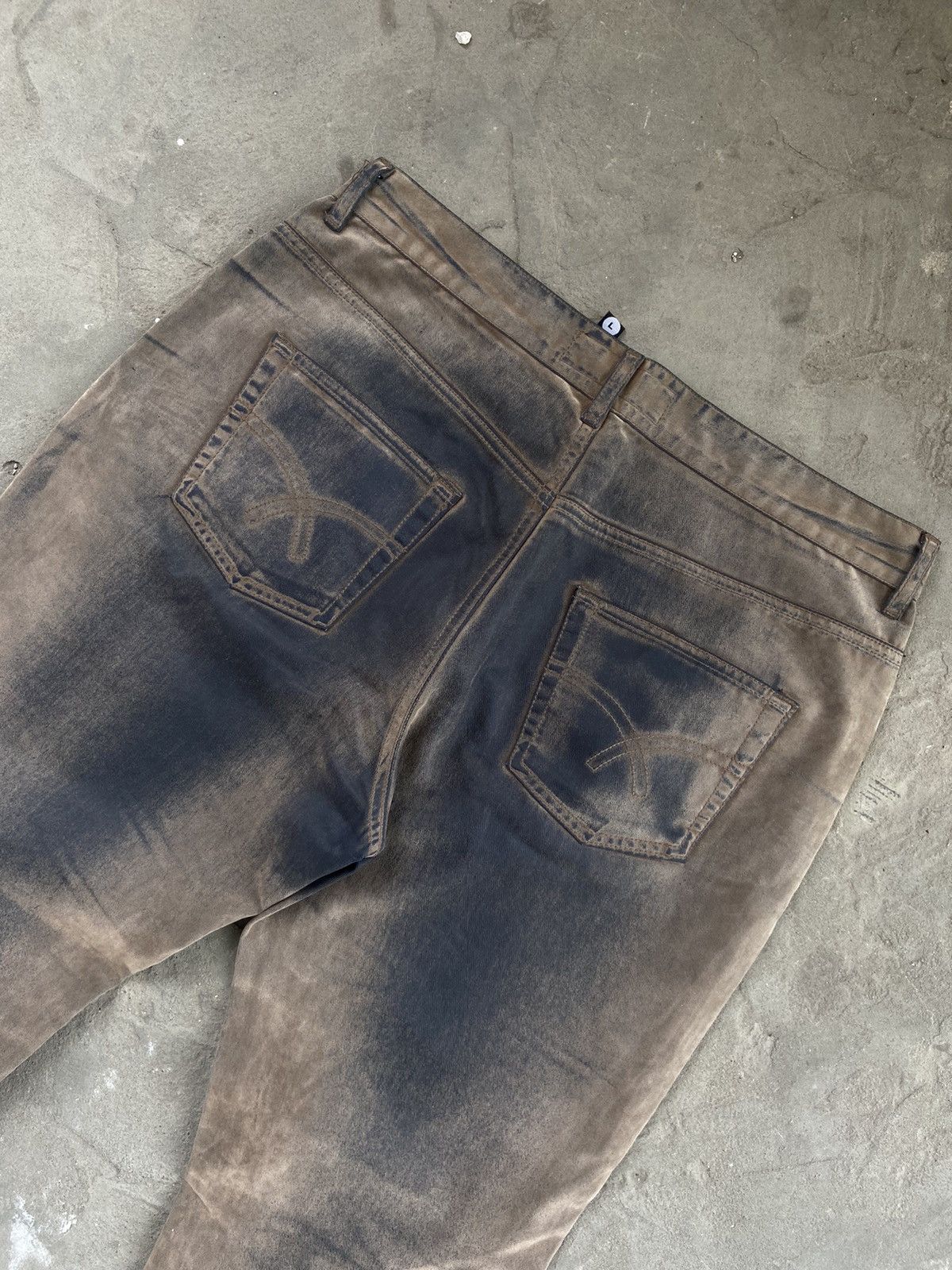 If Six Was Nine × Japanese Brand Vintage Y2K Faded Waxed Jeans Size US 34 / EU 50 - 10 Thumbnail