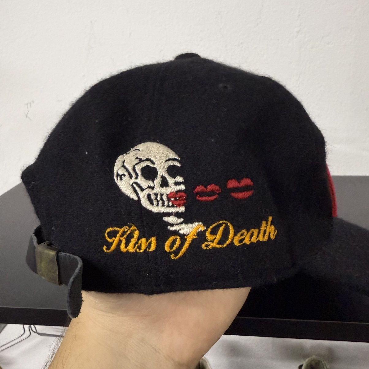 Japanese Brand Calee Kiss Of Death Flag Wool Leather Strap Hat Rare Size ONE SIZE - 4 Thumbnail