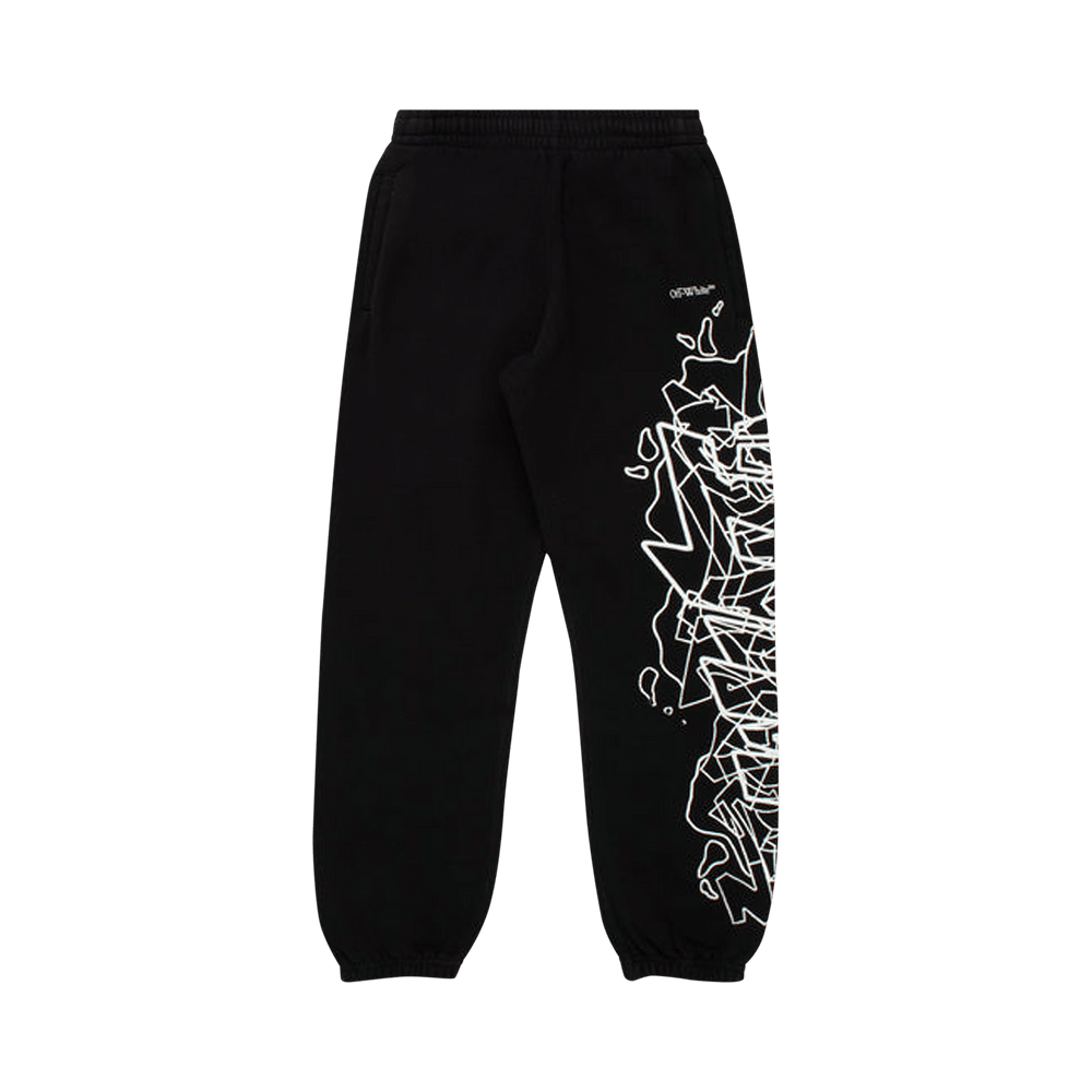 Off-White o1gr1nt0325 Graffiti Layers Sweatpant in Black Size US 28 / EU 44 - 1 Thumbnail