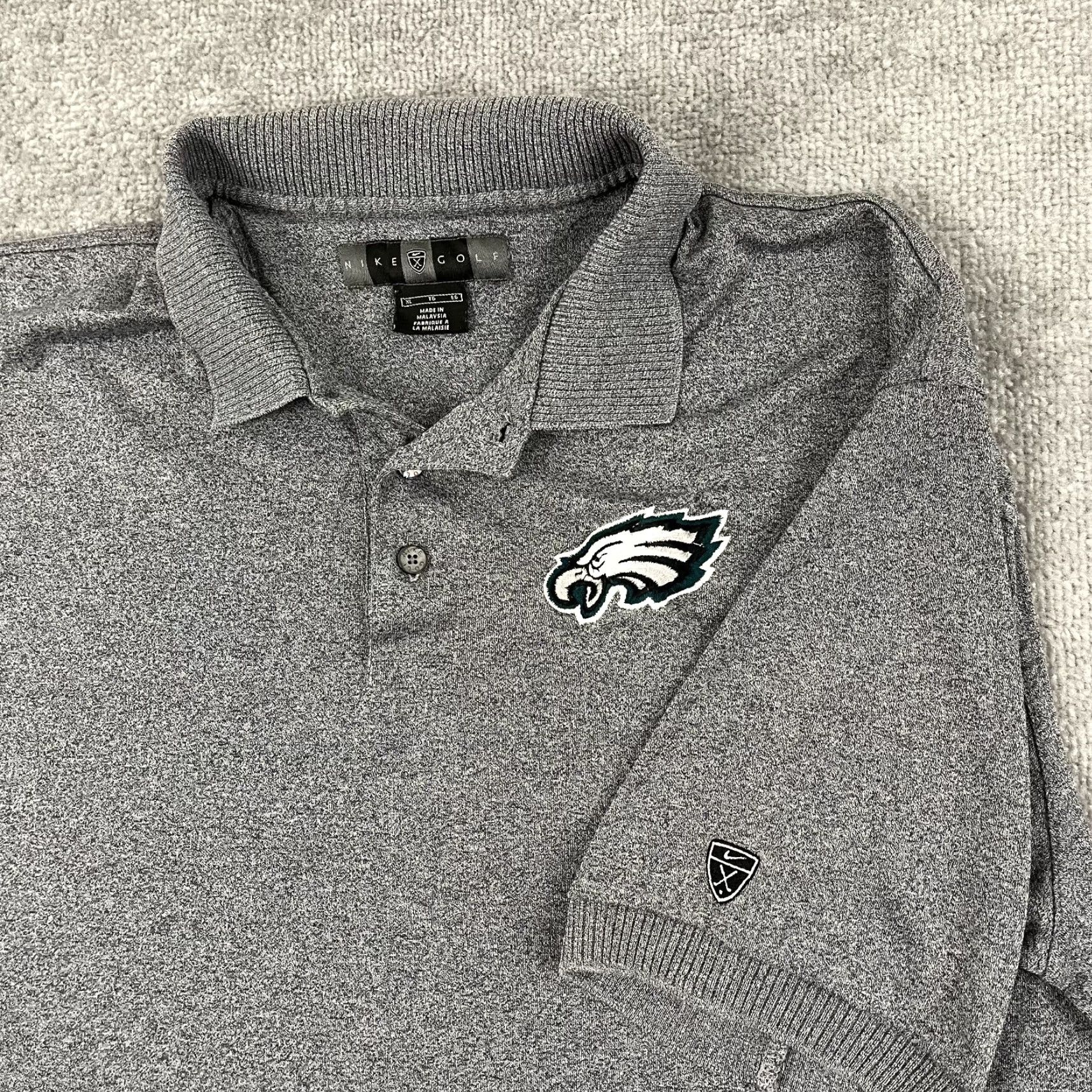 Nike VINTAGE Philadelphia Eagles Polo Shirt Mens XL Gray Nike Golf Retro Throwback Size US XL / EU 56 / 4 - 2 Thumbnail