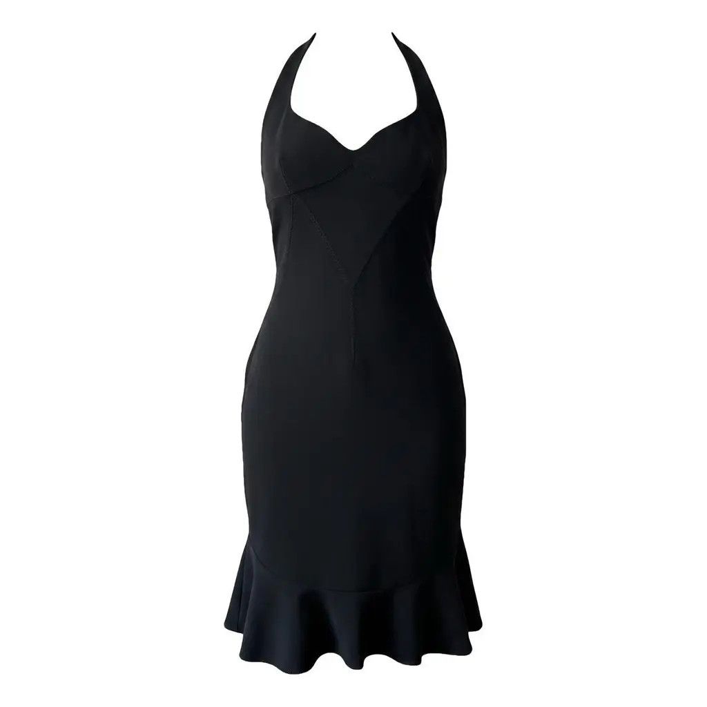Dolce & Gabbana Dolce & Gabbana Halterneck Mermaid Mini Dress Black IT 44 Size M / US 6-8 / IT 42-44 - 8 Thumbnail