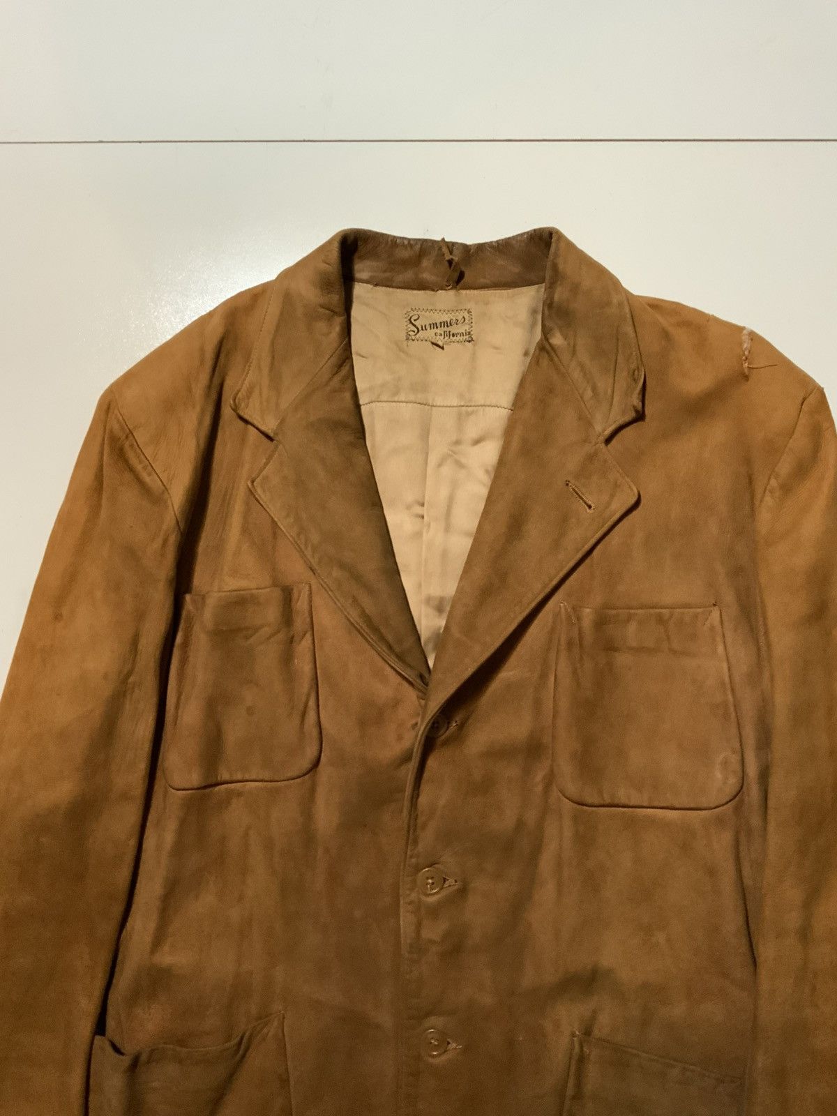 Vintage Vintage 1940s 1950s Summers Suede Barn Chore Leather Jacket Size US M / EU 48-50 / 2 - 5 Thumbnail