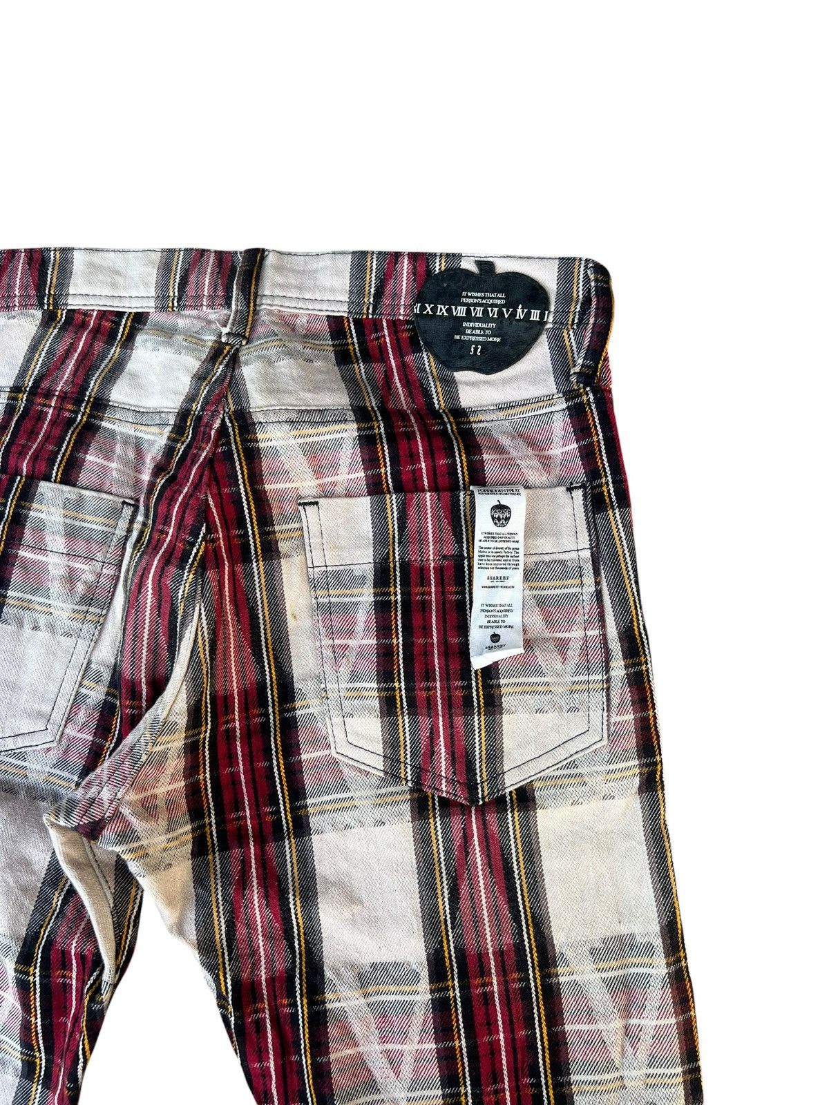 SHAREEF Shareef 2007 Japan Check Raw Edge Cropped Pant Size US 29 - 17 Thumbnail