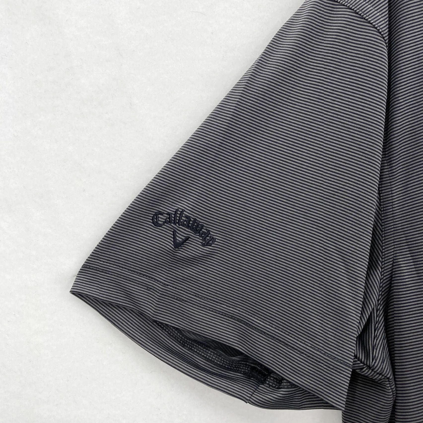 Callaway Callaway Polo Shirt Mens Large Black Micro Stripe Golf Moisture Wicking Preppy Shirt Mens L Black Stripe Polo Size US L / EU 52-54 / 3 - 4 Thumbnail