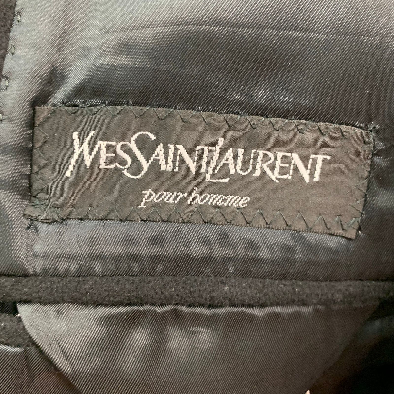 Yves Saint Laurent YVES SAINT LAURENT Black Wool Blend Single Breasted Coat Size US L / EU 52-54 / 3 - 5 Thumbnail