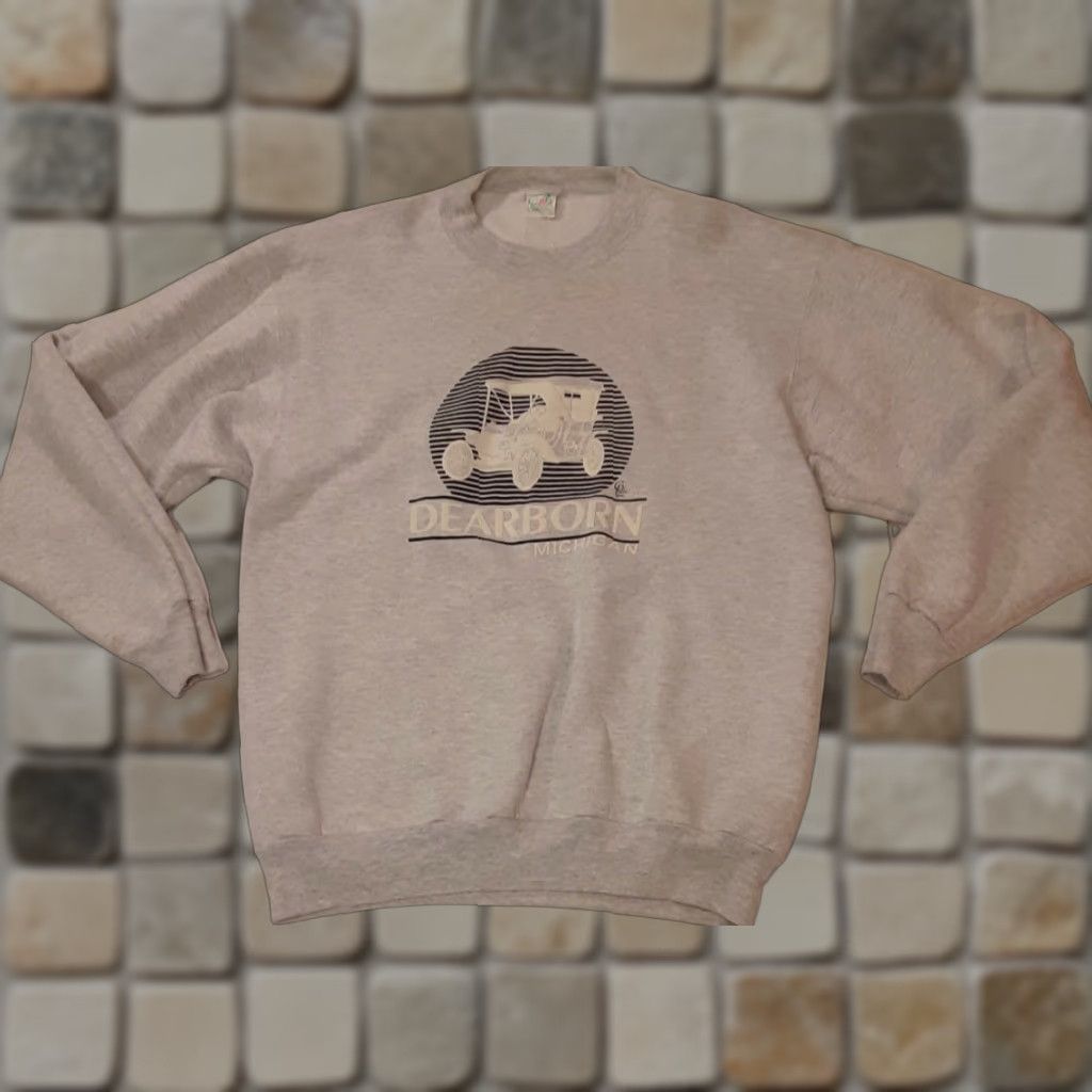 4SDESIGNS VINTAGE Dearborn Michigan Sweatshirt Pacific Designs gray 1991 L/XL Men Long Sleeve Shirt XL Gray Mens 1991 Size US XL / EU 56 / 4 - 1 Thumbnail