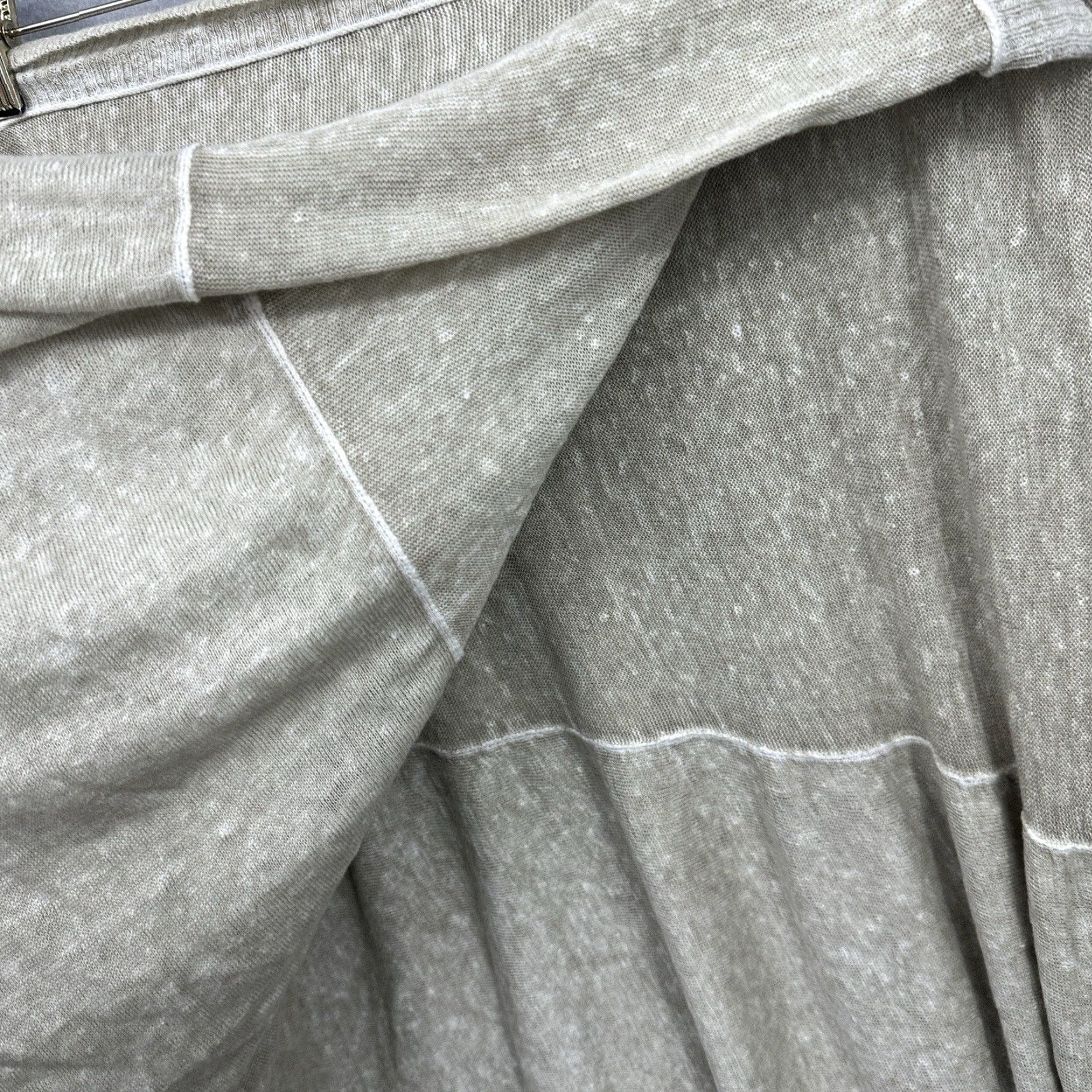 Vintage INHABIT Scarf Beige Linen Knit Rectangle Shawl Wrap Bohemian Preppy Neck Warmer Women Fashion READ DETAILS Size ONE SIZE - 2 Thumbnail