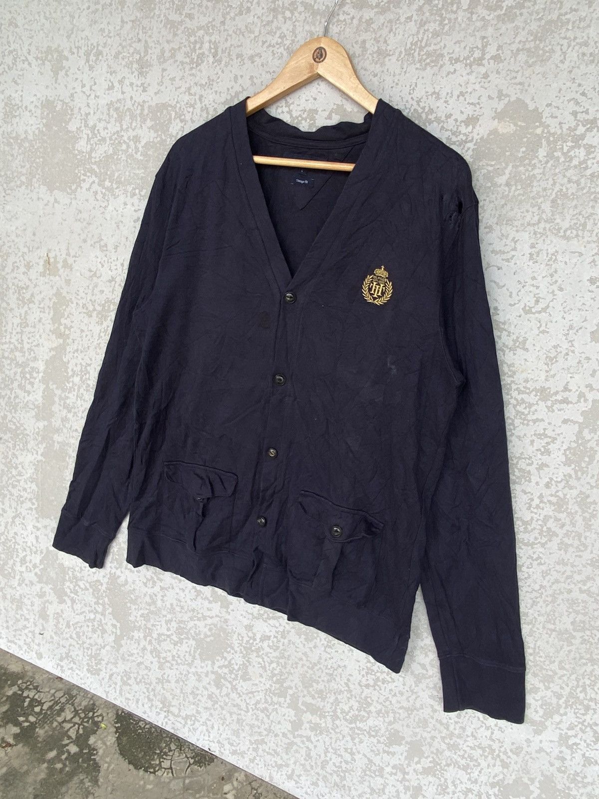 Other Vintage Tommy Hilfiger Full Button Smal Embroidered NavyBlue Size US L / EU 52-54 / 3 - 2 Thumbnail