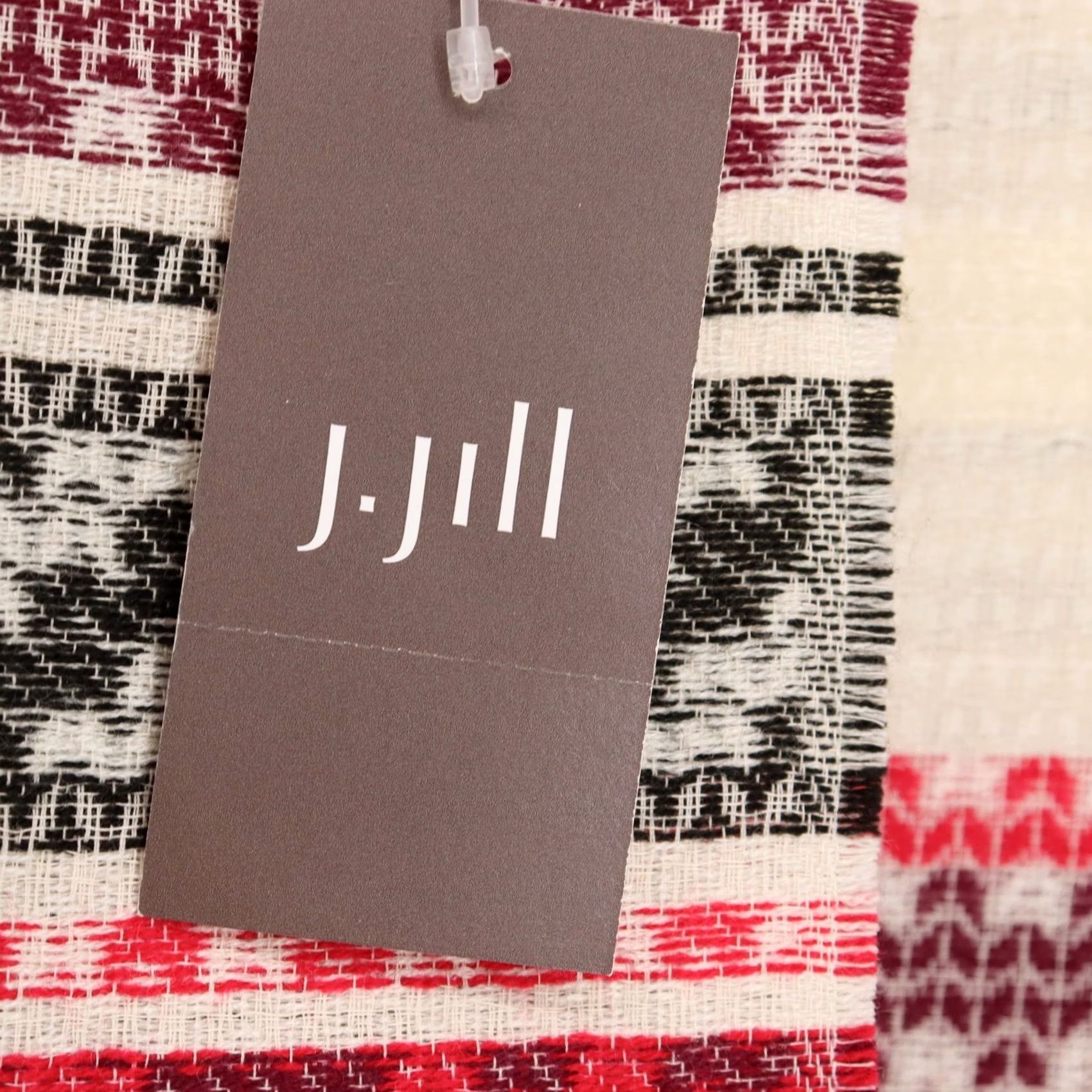 J. Jill J. Jill Cream Multi Fair Isle Geometric Infinity Scarf NWT One Size Fringed Accents Knit Rectangle Scarves Womens Size ONE SIZE - 3 Thumbnail