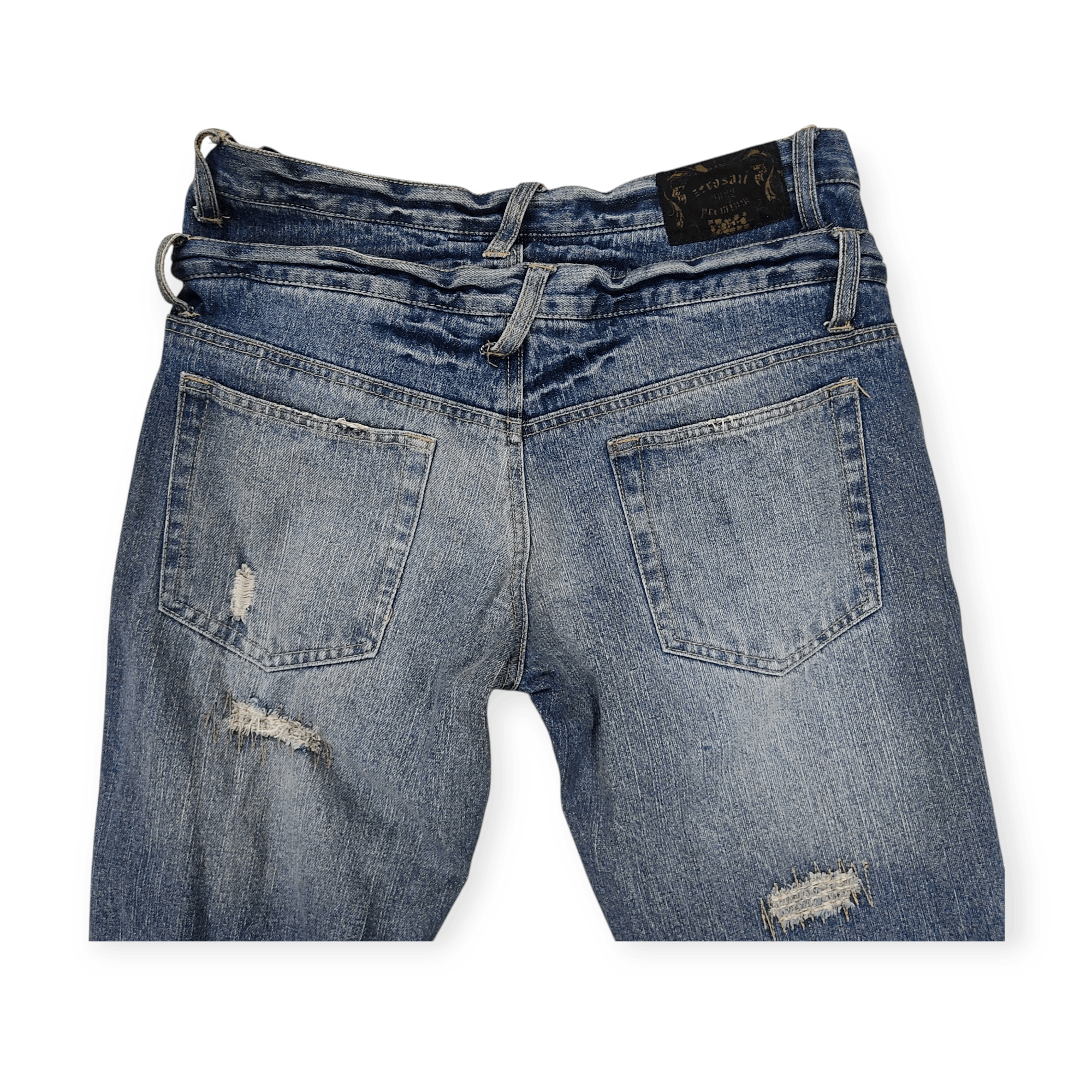If Six Was Nine If6Was9 Zero San Double Waist Distressed Denim Pants Size US 32 / EU 48 - 12 Thumbnail