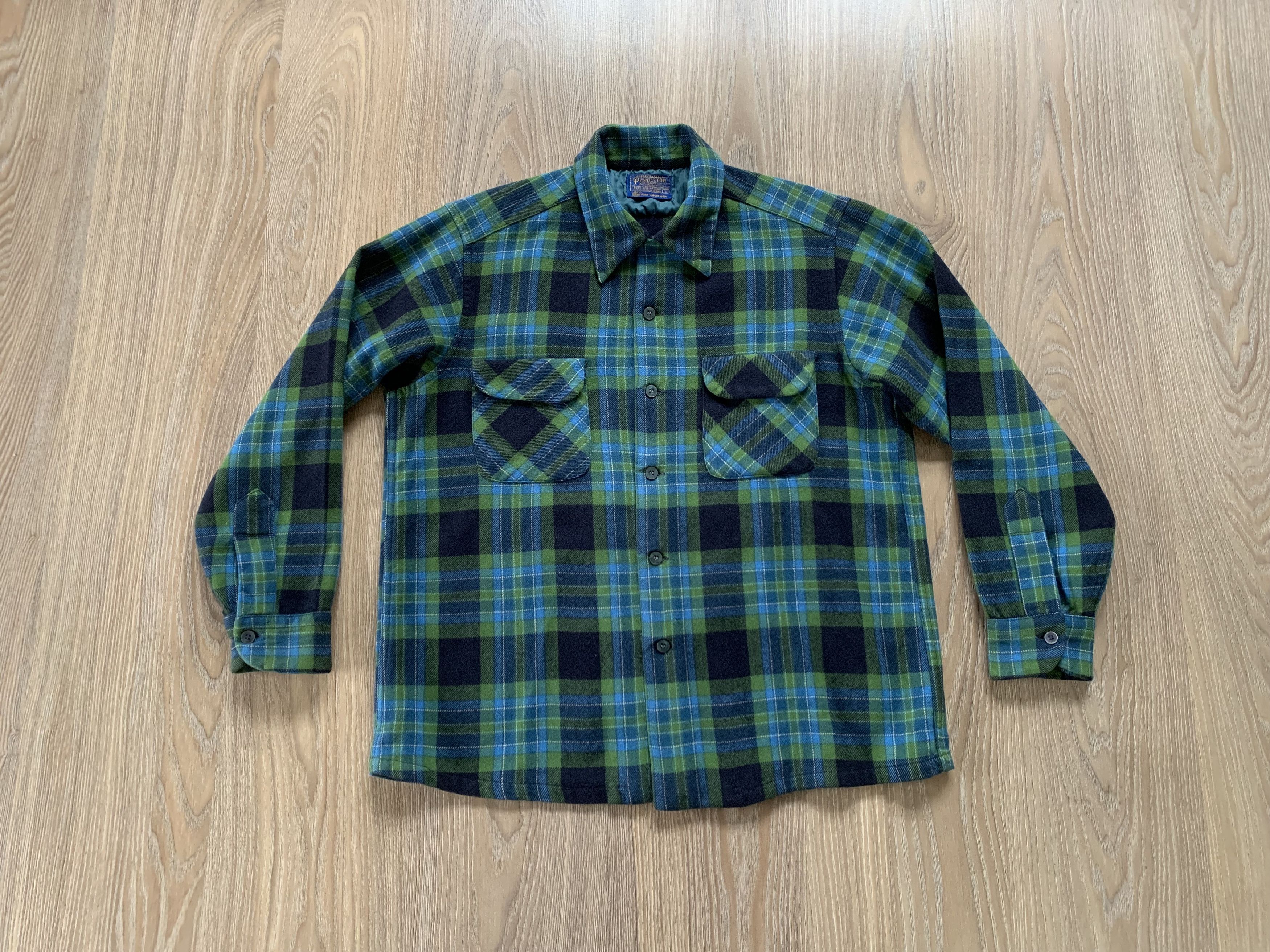 Pendleton Vintage Pendleton Wool Plaid Green Blue Shirt Jacket Size US L / EU 52-54 / 3 - 1 Thumbnail