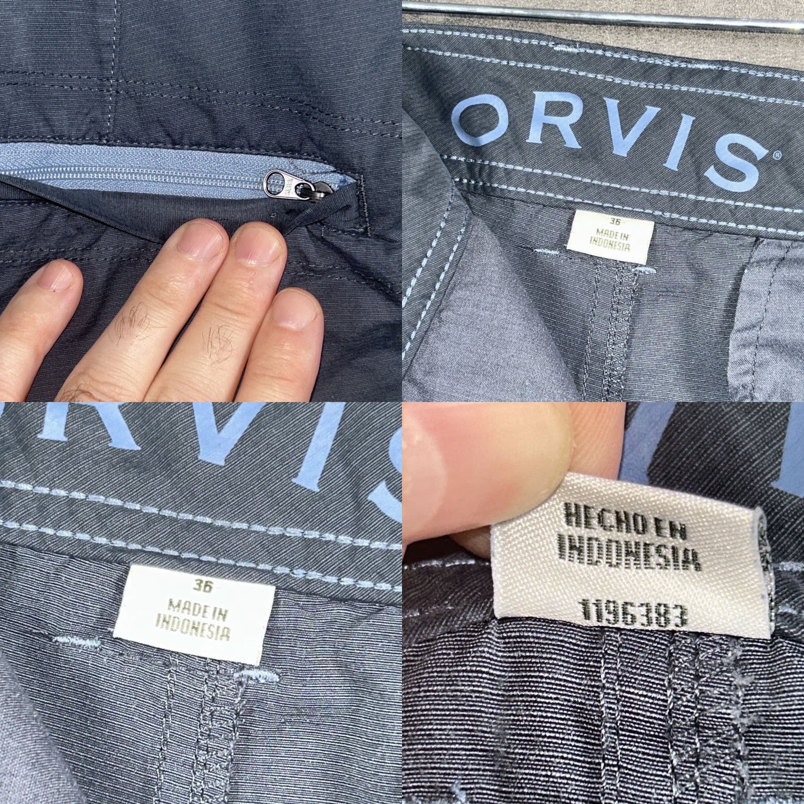 Orvis Orvis Gray Mens Shorts 36 Cargo Pocket Nylon Spandex Regular Inseam 9in Flat Front Casual Travel Outdoor Fisherman Button Closure Crewside? Size US 36 / EU 52 - 8 Thumbnail