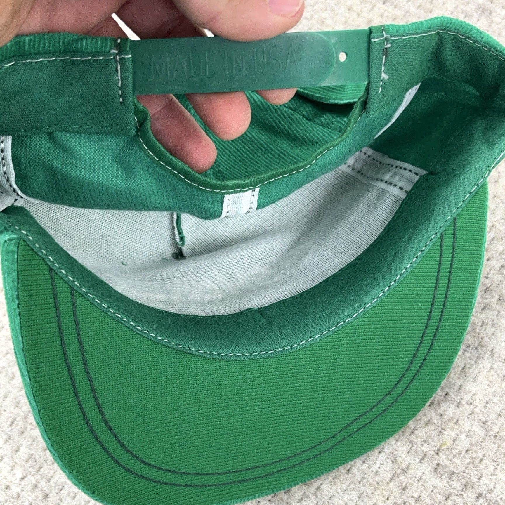 Vintage VINTAGE Corduroy Trucker Hat Cap SnapBack Green Made In USA Sherex Coal Mine 80s Mens Adjustable Hat Green 80s Retro USA Trucker Hat Size ONE SIZE - 3 Thumbnail