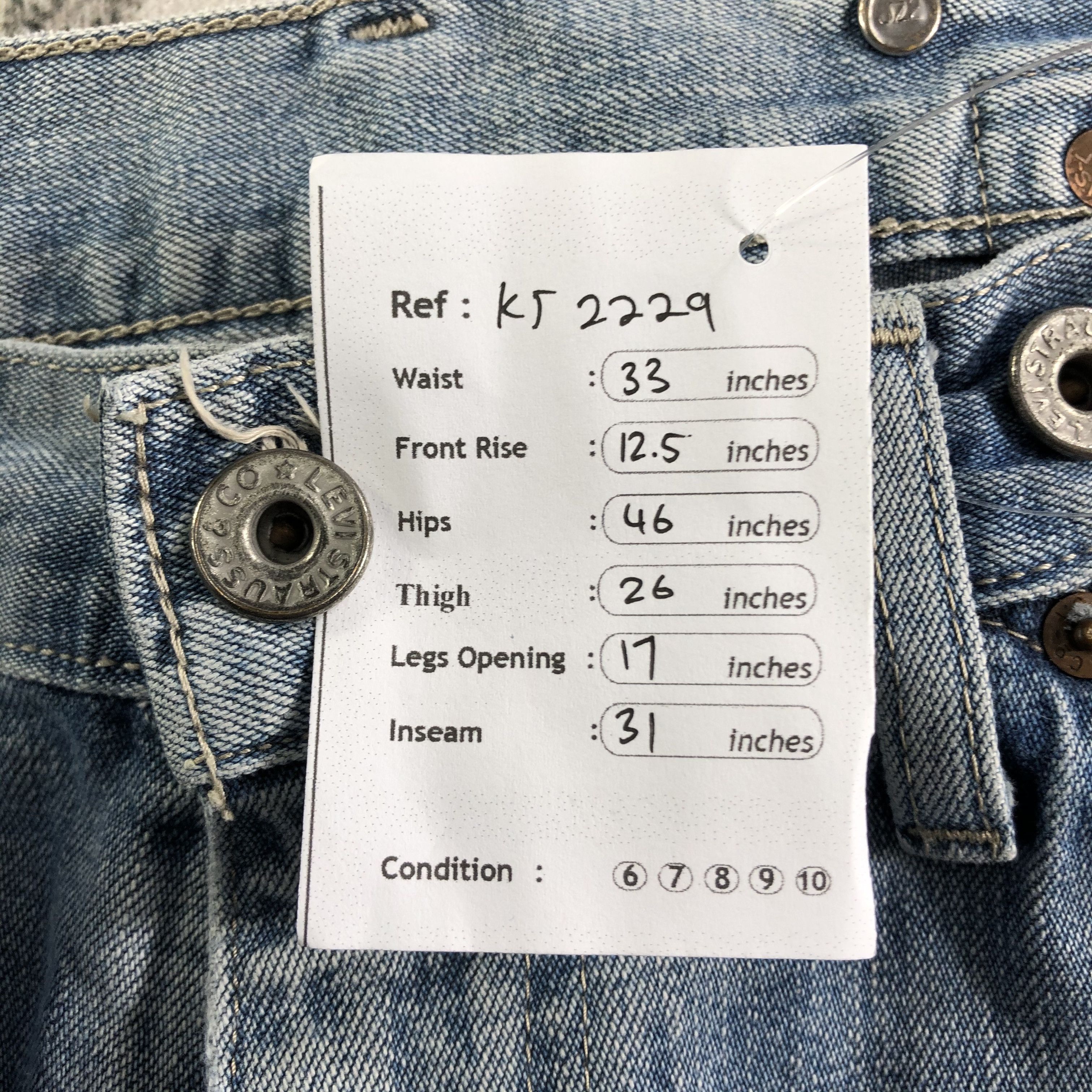 Levi's Vintage 90s Levis Jeans Medium Wash Denim KJ2229 Size US 33 - 12 Thumbnail