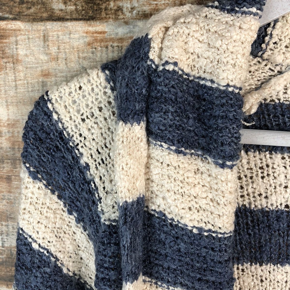 Japanese Brand × OVER THE STRiPES Lung Grind Stripe Blue like cobain Knitwear #A2491 Size M / US 6-8 / IT 42-44 - 9 Thumbnail