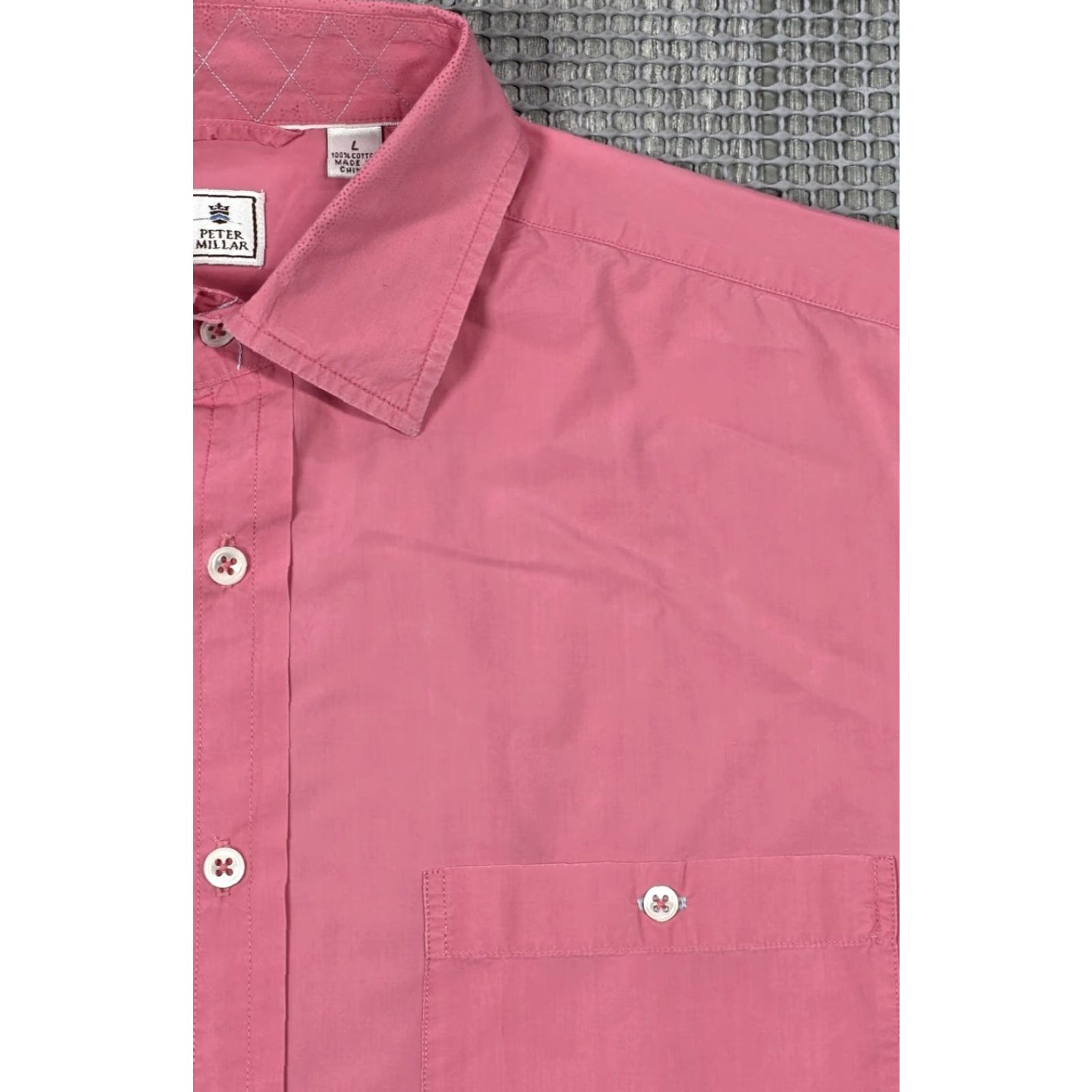 Peter Millar Peter Millar ShirtMens Long Sleeve Button-Up Pink Lightweight Cotton Regular(Size L) Button-Down Collared Size US L / EU 52-54 / 3 - 3 Thumbnail
