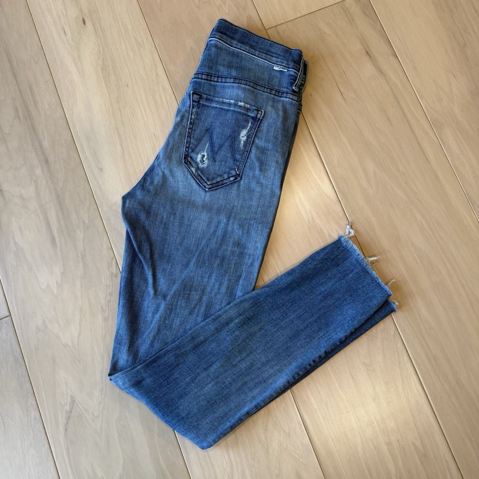 MOTHER Mother The Stunner Jeans Women's 26 Blue Ankle Fray Glam Size 26" / US 2 / IT 38 - 10 Thumbnail