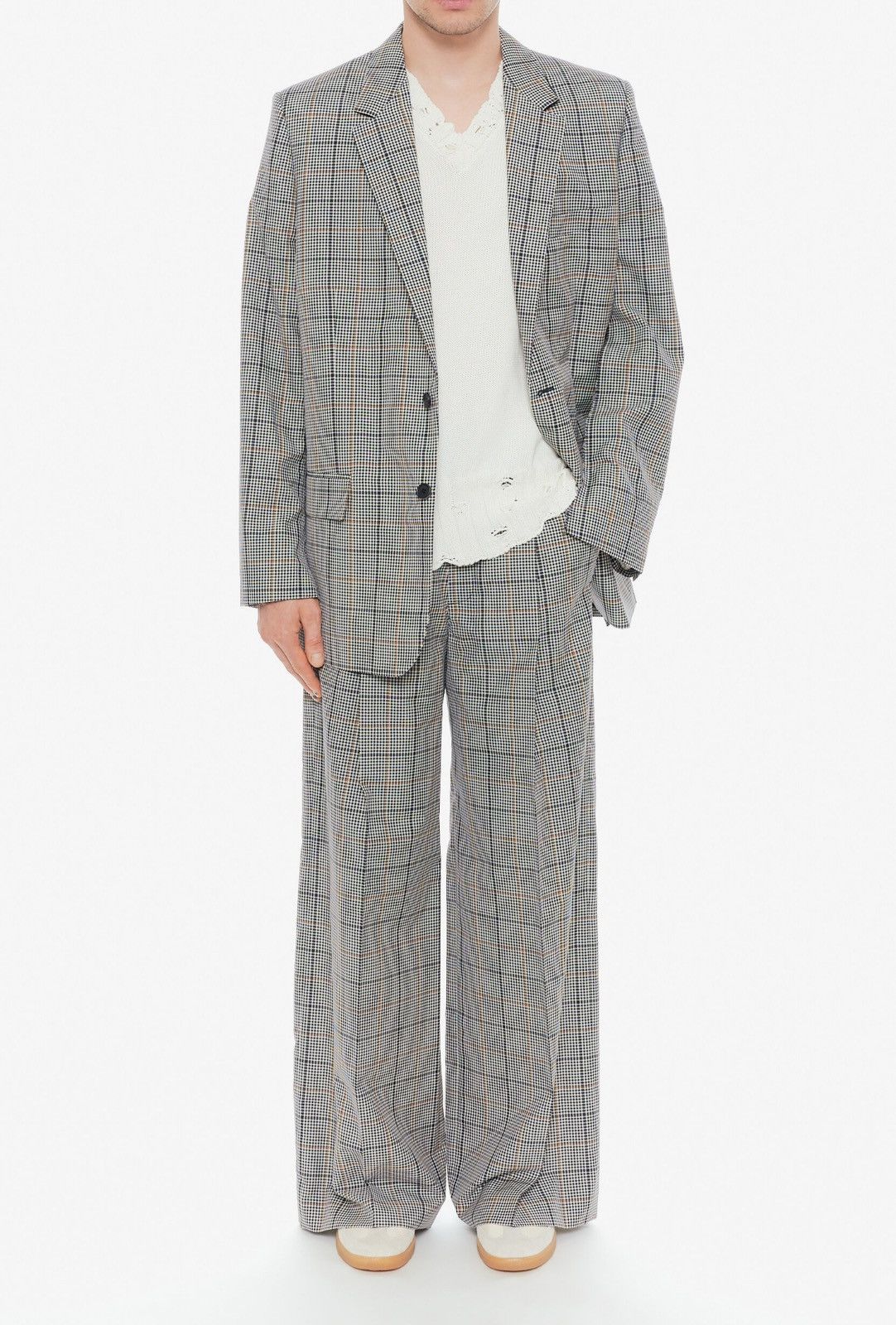 Marni Last Size Marni Grey Wool Check Pattern Wide Leg Trousers Size US 34 / EU 50 - 4 Thumbnail