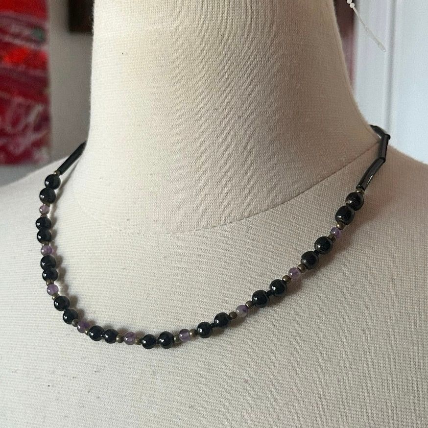 Other black purple beaded sphere necklace choker Size ONE SIZE - 2 Thumbnail