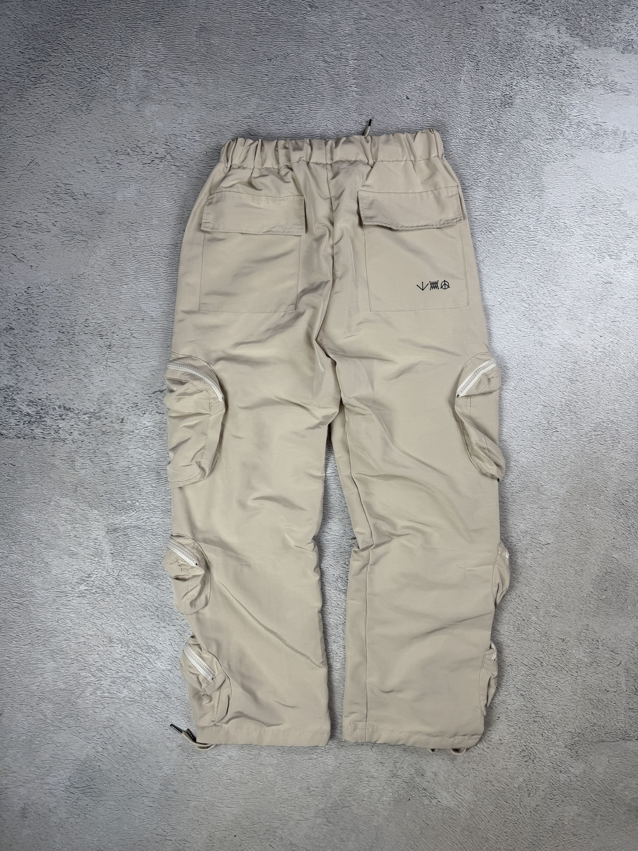 Japanese Brand CRAZY Cargo Pants Drill Multipockets Baggy SK8 Straight Size US 30 / EU 46 - 4 Thumbnail
