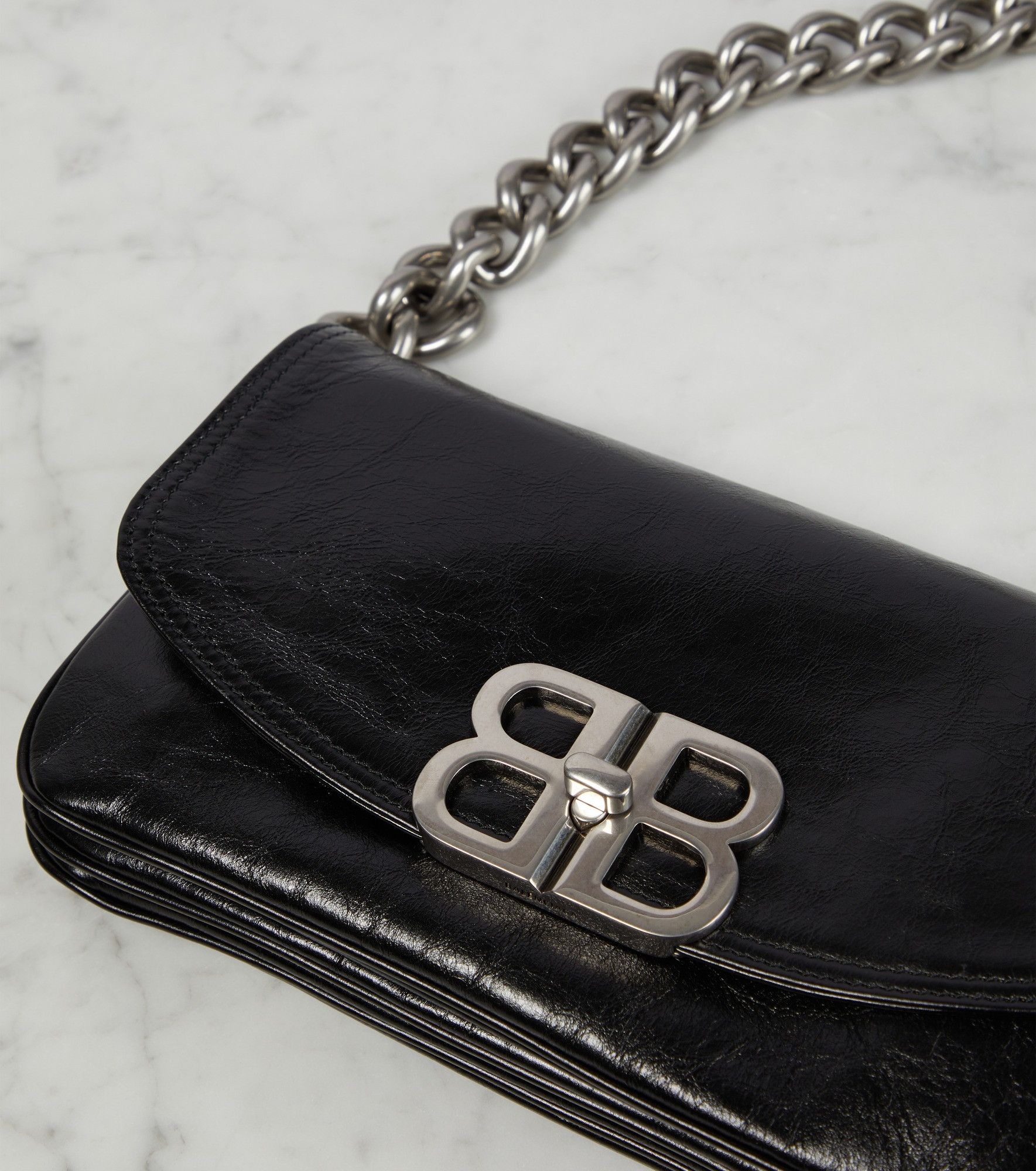 Balenciaga o1srvl11e1025 Size: OS / BB Soft Flap Bag Small in Black Size ONE SIZE - 6 Thumbnail