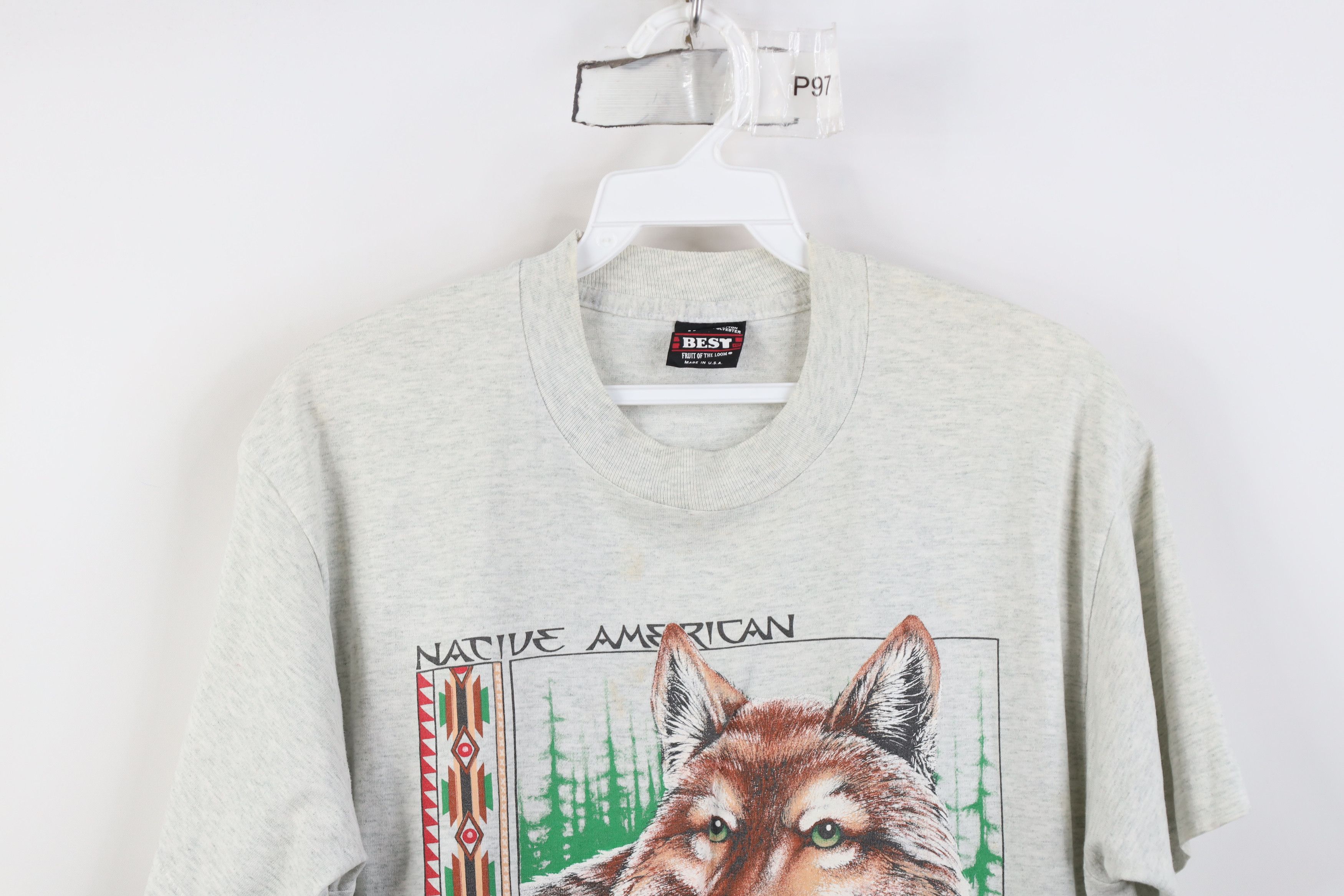 Vintage Vintage 90s Native American Timber Wolf Branson T-Shirt USA Size US M / EU 48-50 / 2 - 2 Thumbnail