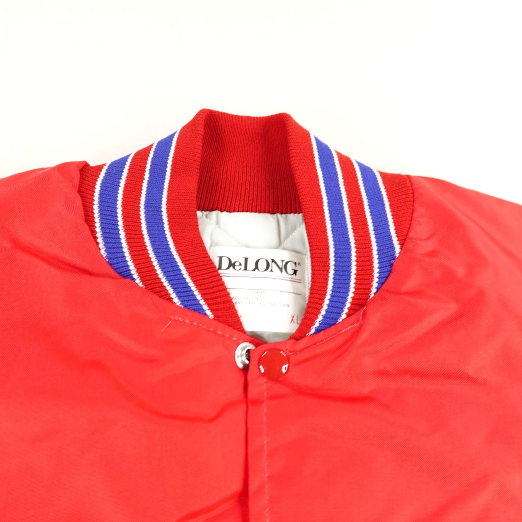 Vintage VINTAGE DeLong Jacket Men XL Red Fresno California Baseball Quilted Coat 80s Bomber Windproof Insulated USA Flag Sports 80s Mens XL Red FX Size US XL / EU 56 / 4 - 2 Thumbnail