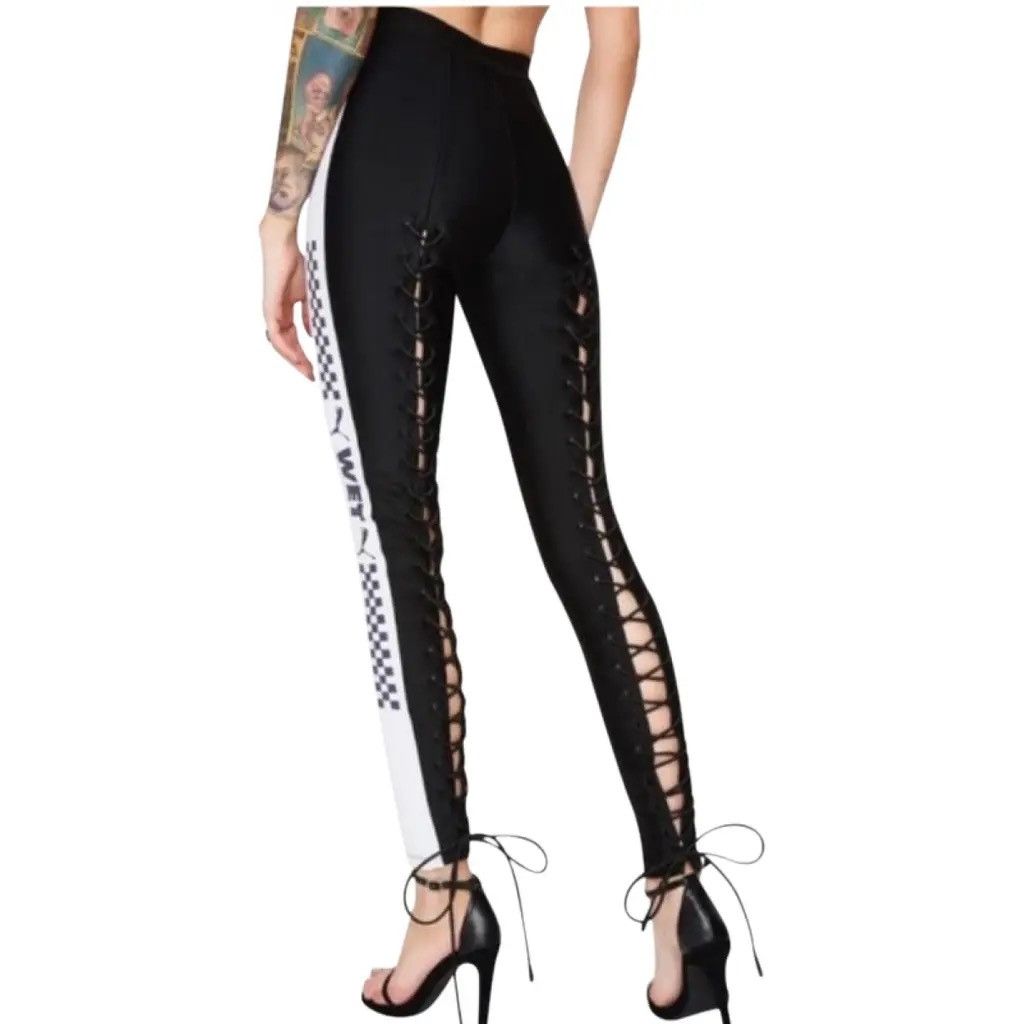 Fenty × Puma Back Lacing Tights in Puma Black FENTY BY PUMA Size Medium Size 30" / US 8 / IT 44 - 1 Thumbnail