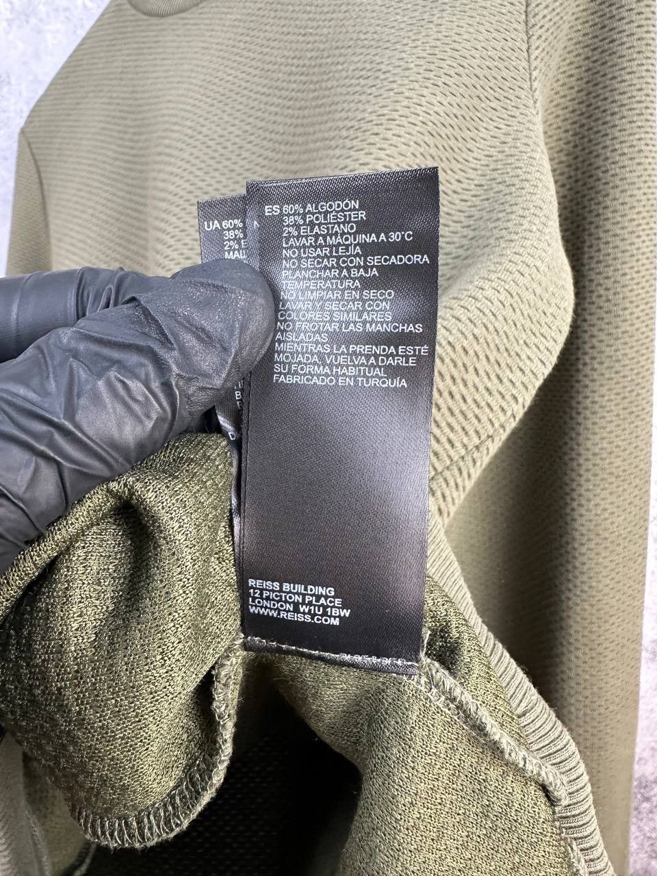 Reiss REISS Khaki Matthew Textured Cotton Blend Jumper Long Sleeve Size US S / EU 44-46 / 1 - 13 Thumbnail