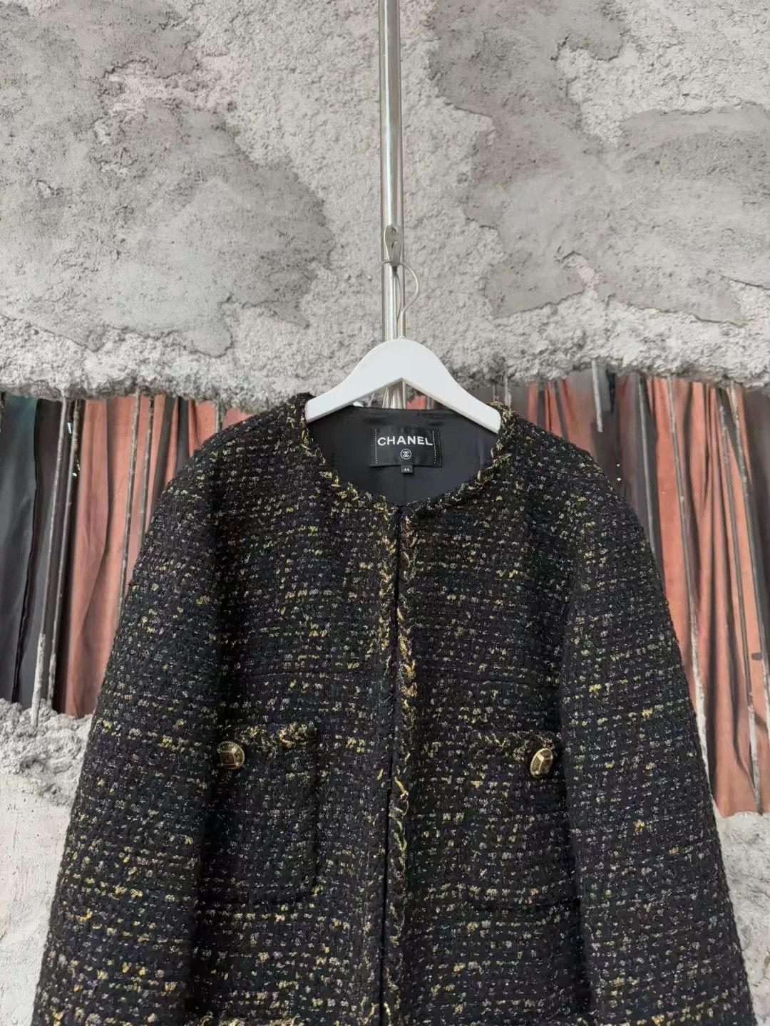 Chanel Chanel Black Gold T Four Pocket Coat Size US XS / EU 42 / 0 - 3 Thumbnail