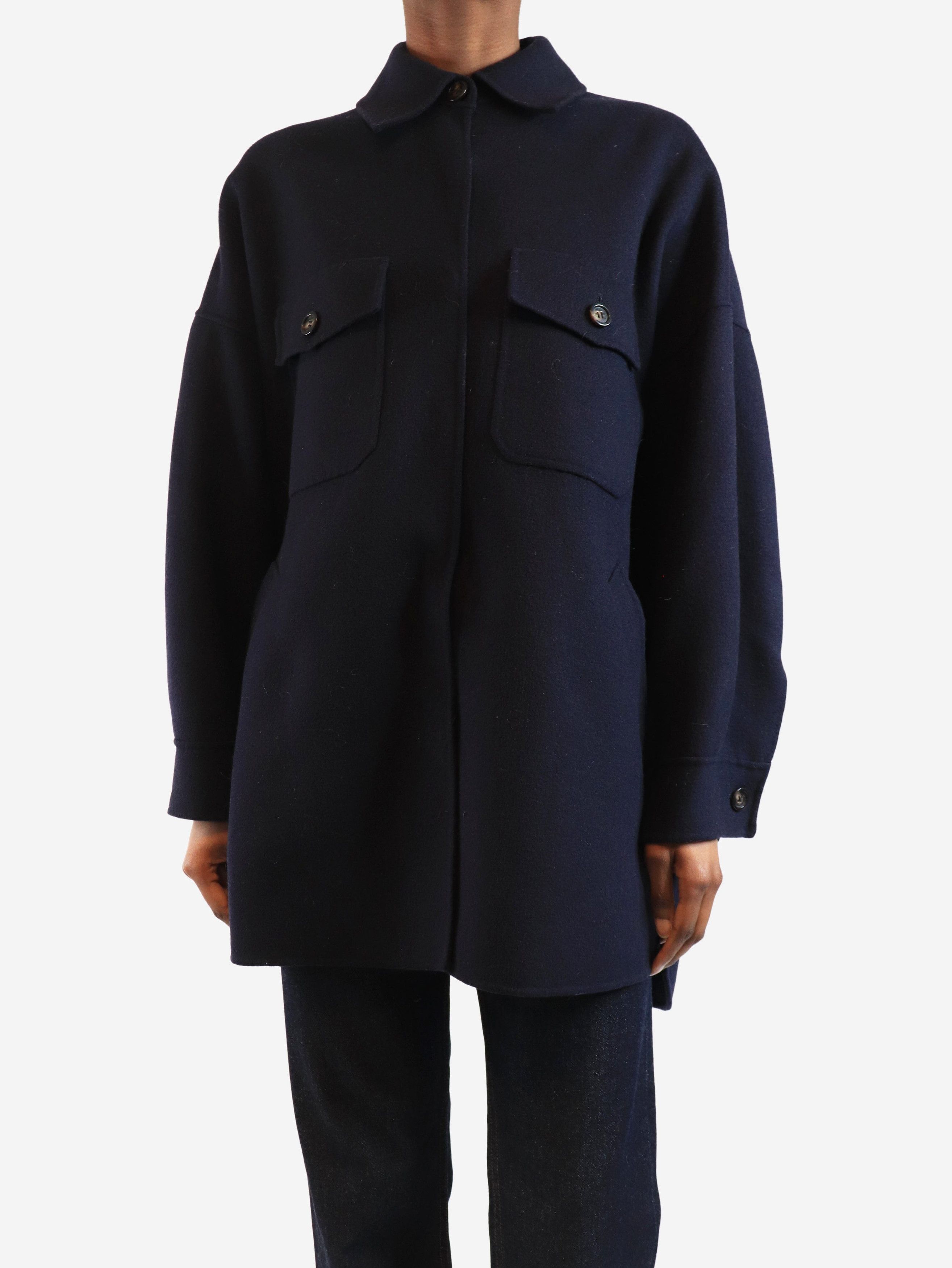 Other Navy overd wool-blend coat - UK 6 Size XS / US 0-2 / IT 36-38 - 1 Thumbnail