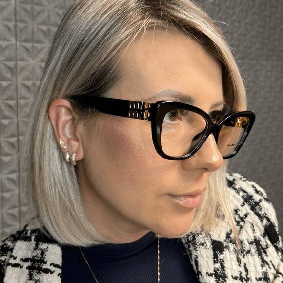 Miu Miu Miu Miu MU05VV VAU1O1 Eyeglasses Honey Havana 53mm Cat Eye Size ONE SIZE - 4 Thumbnail