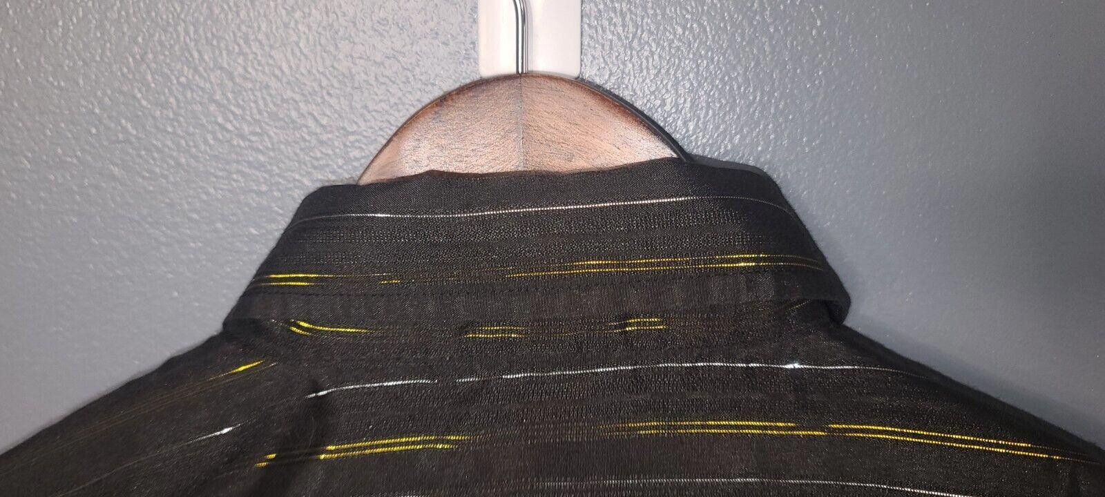 Designer ELY CATTLEMAN MENS Size 16-35 Black Gold Stripes Western Size US M / EU 48-50 / 2 - 7 Thumbnail
