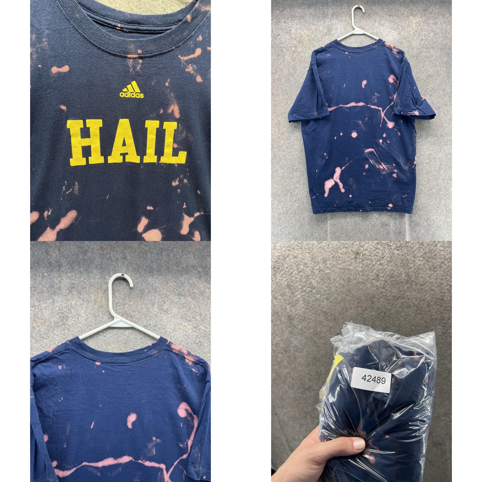 Adidas Adidas Shirt Mens XL Blue Hail Graphic Tee Bleach Dye Tagless Casual Sports Size US XL / EU 56 / 4 - 8 Thumbnail