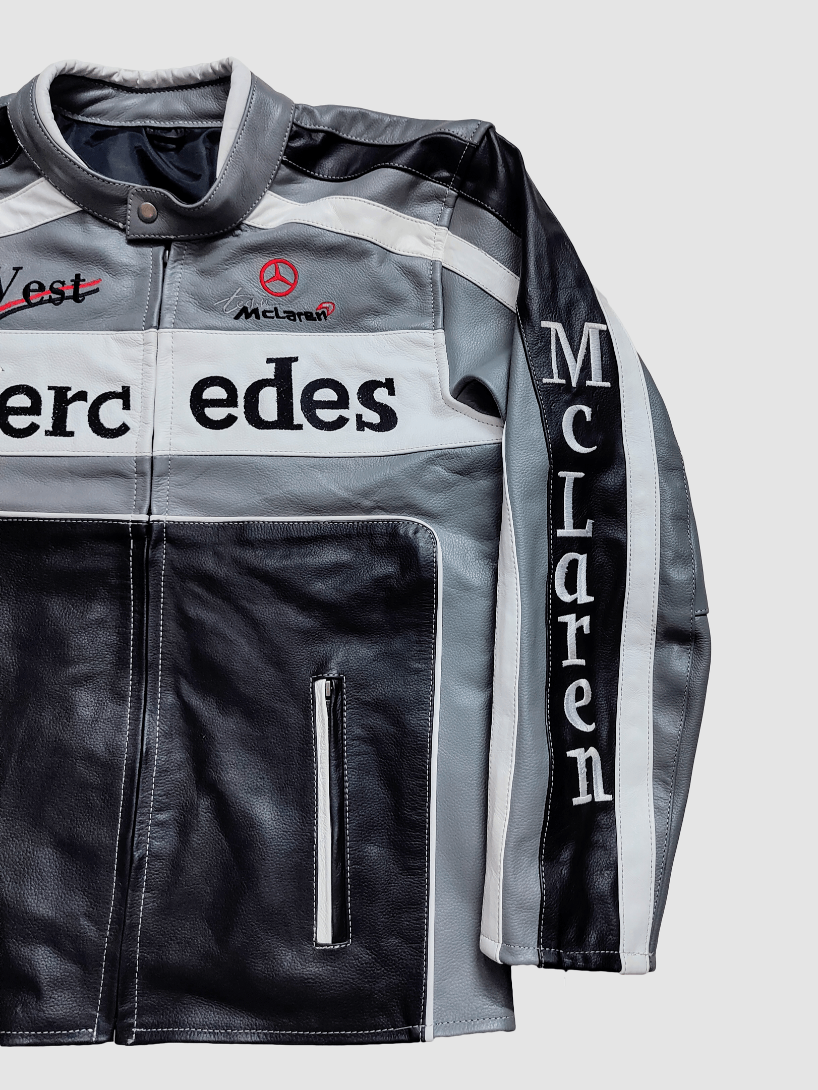 Mercedes-Benz 🔥 Mercedes X Mclaren 🔥 RACING LEATHER JACKET STREETWEAR Size US M / EU 48-50 / 2 - 3 Thumbnail