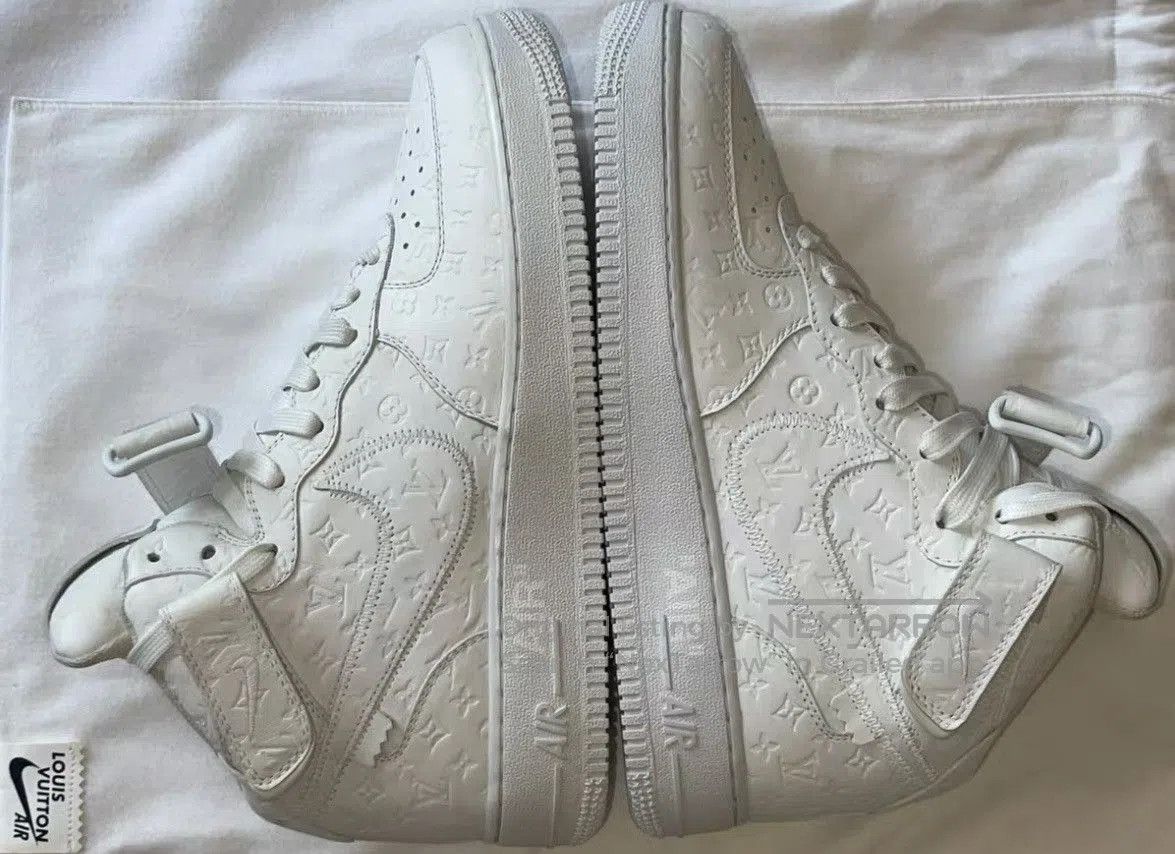 Louis Vuitton Nike x Louis Vuitton White Air Force 1 Sneakers 0079. Size US 8.5 / EU 41-42 - 2 Thumbnail