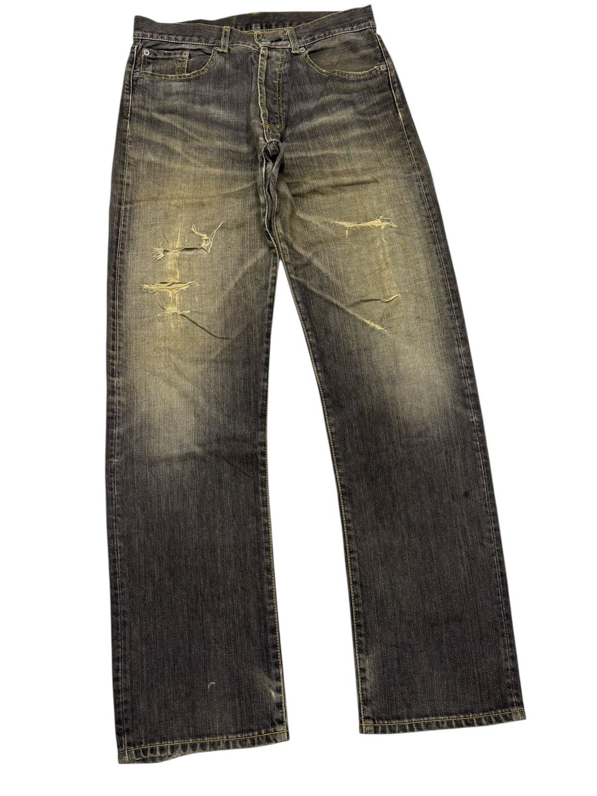 If Six Was Nine Scheme Warriors Made in Japan Rusty Mud Wash Distress Jeans Size US 31 - 3 Thumbnail