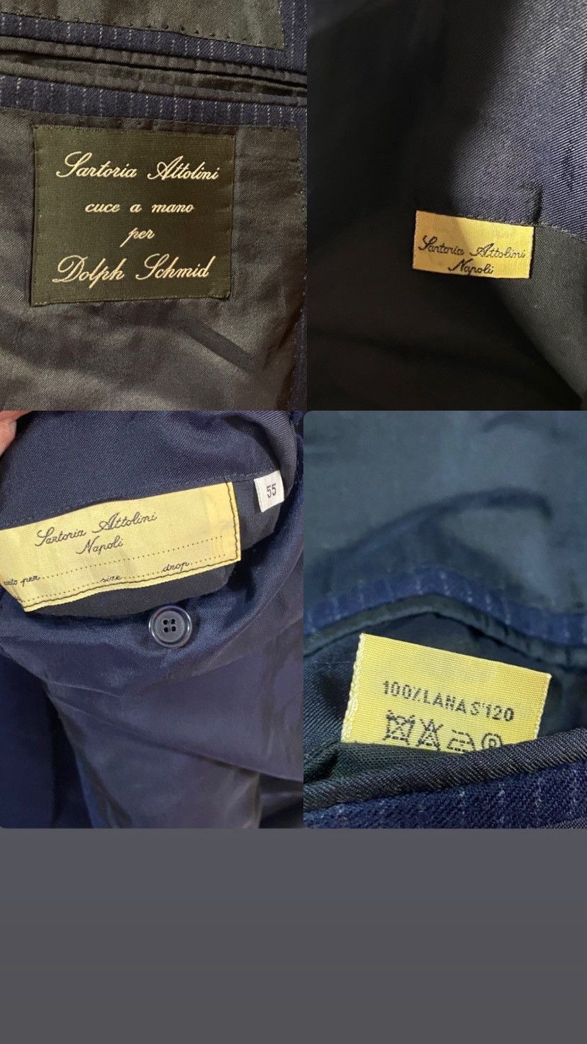 Cesare Attolini Sartoria Attolini Napoli 3 piece Wool Stripe Suit Size: 55 Size 44R - 5 Thumbnail