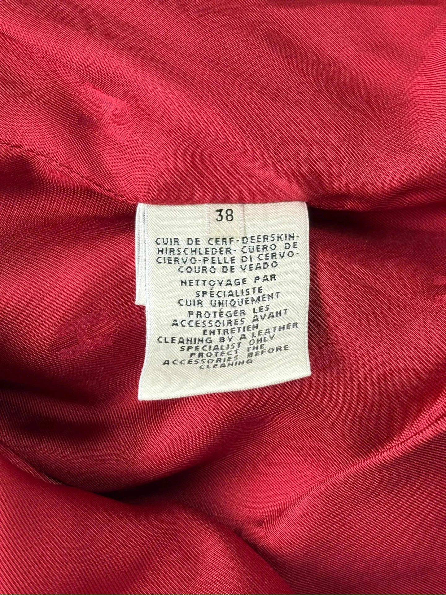 Hermes Hermes red soft deer skin zip-up jacket 38 Size S / US 4 / IT 40 - 9 Thumbnail
