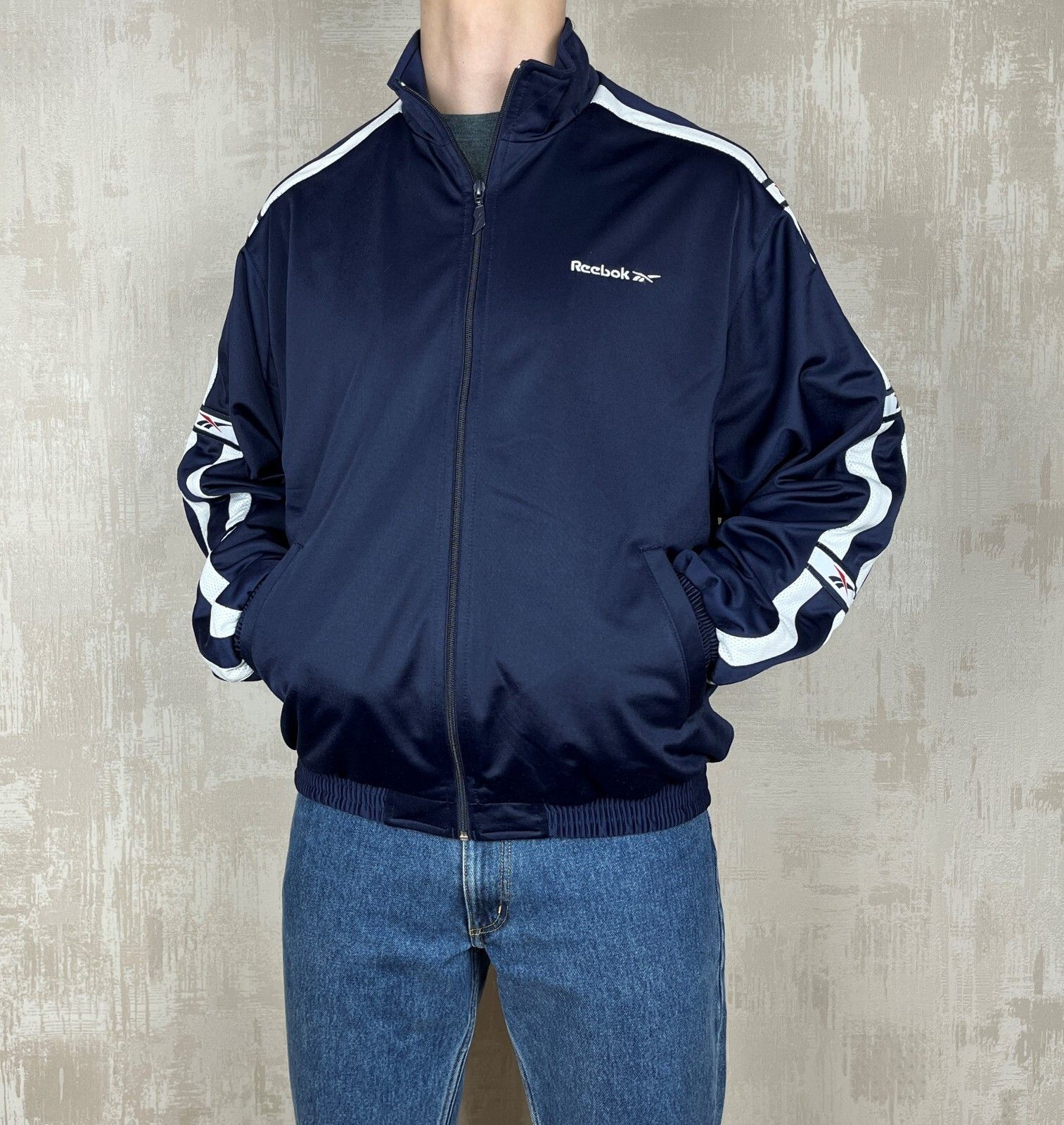 Reebok 90's Reebok Vintage Track Jacket Full Zip Size US L / EU 52-54 / 3 - 10 Thumbnail