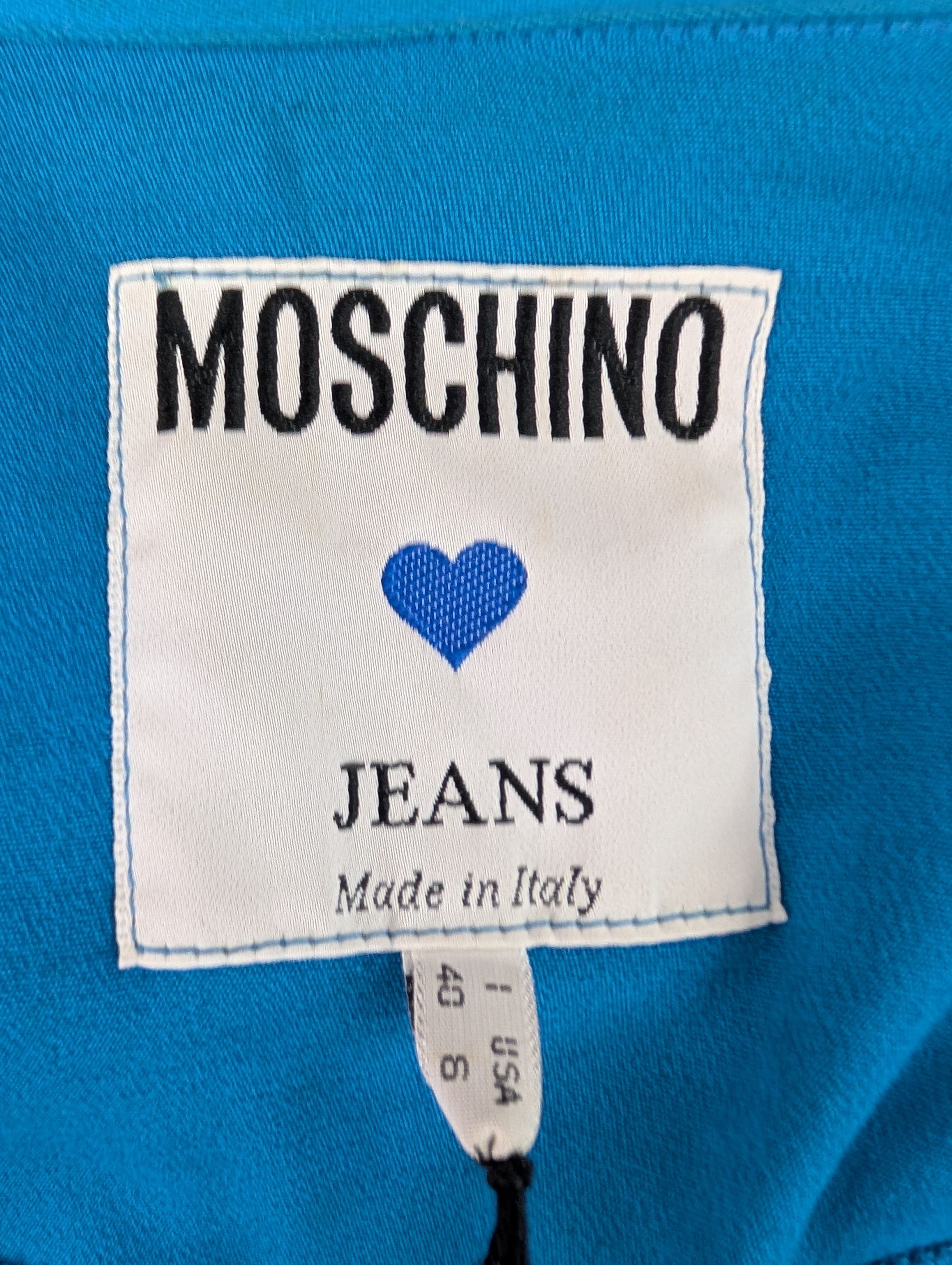 Moschino Vibrant Blue Stretched Denim Top Size S / US 4 / IT 40 - 8 Thumbnail